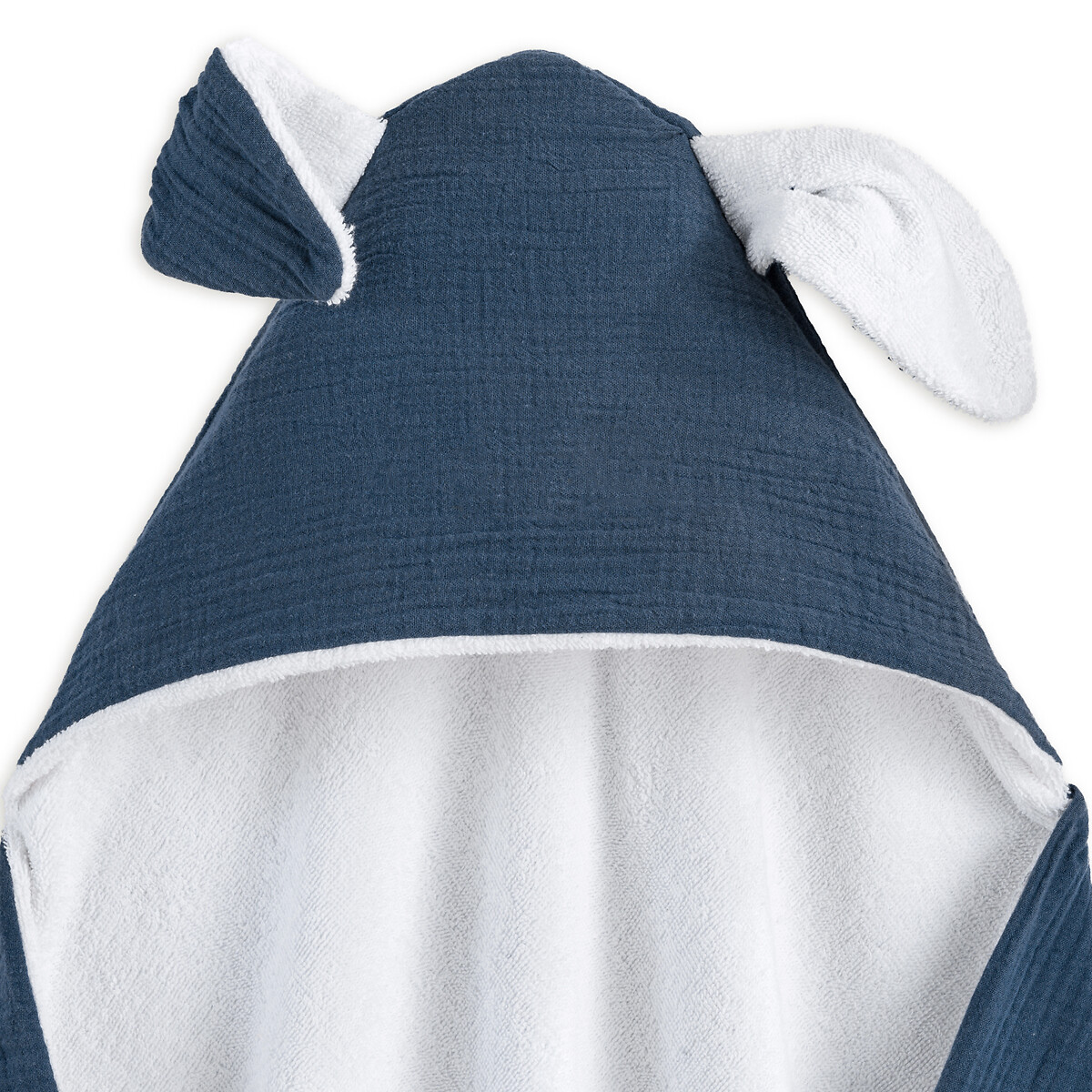 Накидка La Redoute Для ванной из хлопчатобумажной газовой ткани для новорожденного Kumla 70 x 70 см синий, размер 70 x 70 см - фото 2