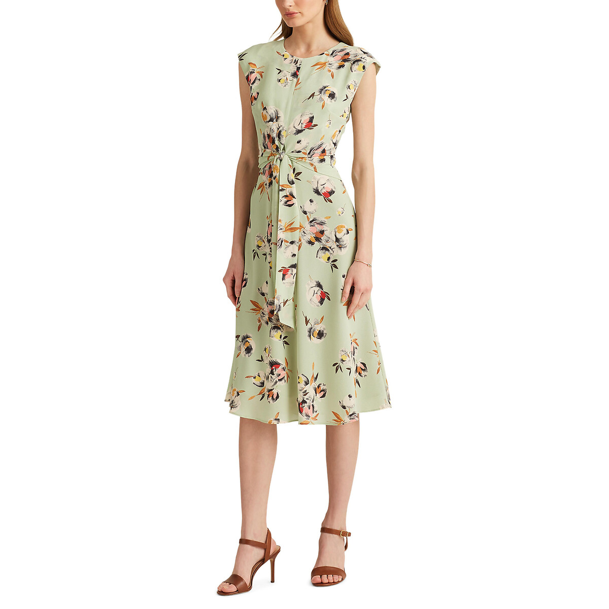 Платье-миди LAUREN RALPH LAUREN С принтом без рукавов XS зеленый, размер XS - фото 1