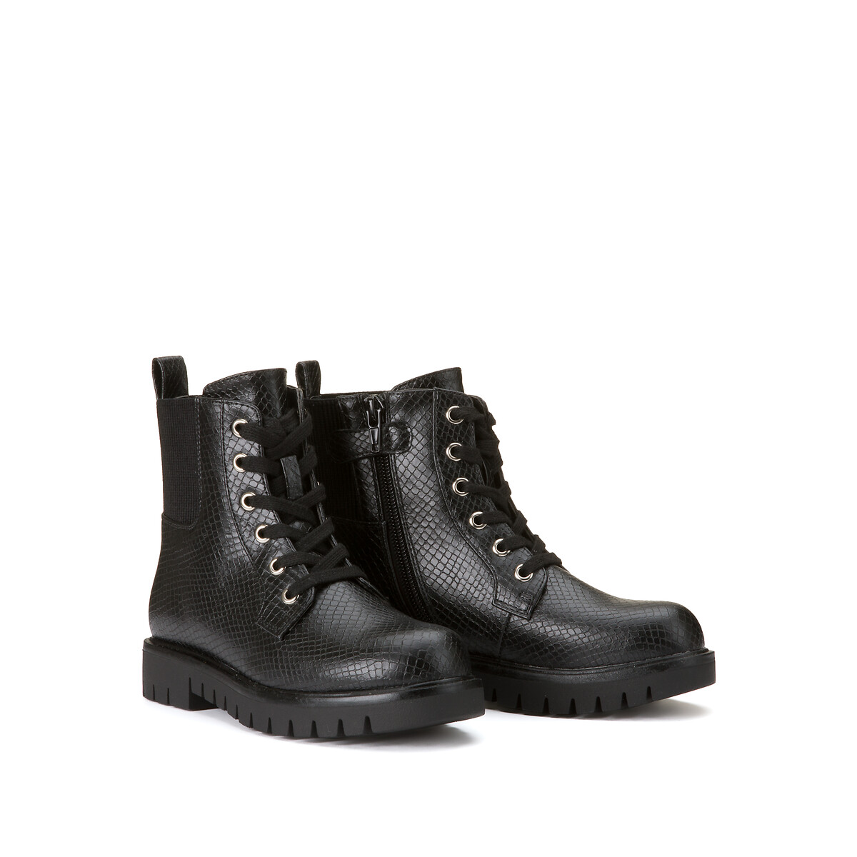 Ботинки На молнии и шнуровке 31 черный LaRedoute, размер 31 - фото 2