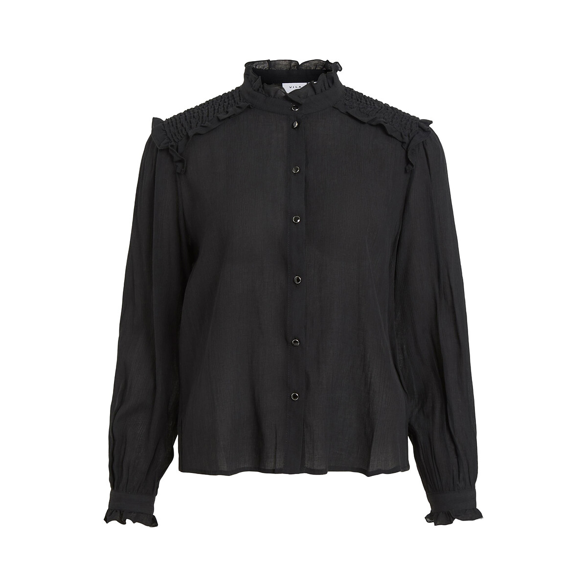 Рубашка С воротником-стойкой 36 (FR) - 42 (RUS) черный