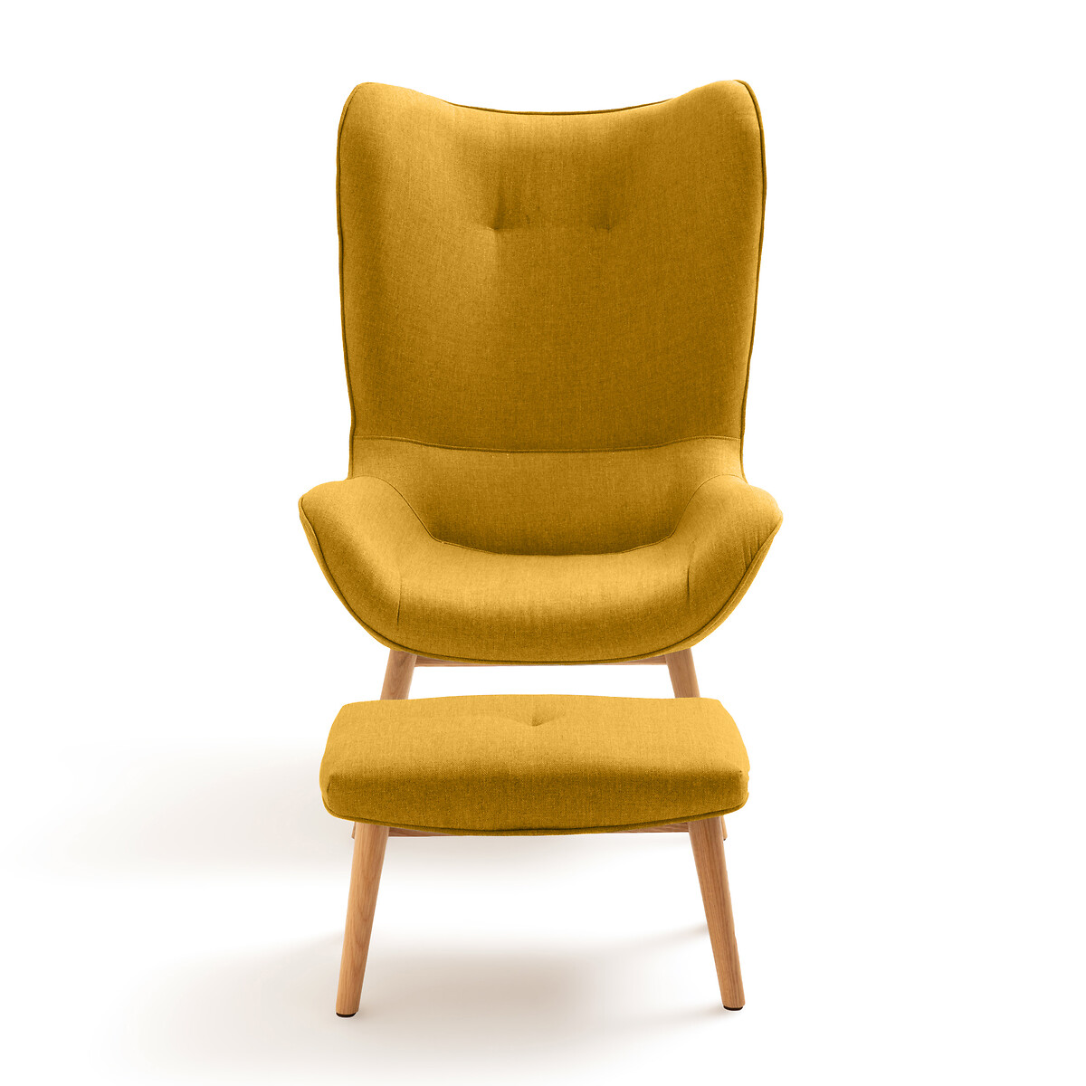 Кресло La Redoute С загнутыми краями и подставкой для ног Crueso единый размер желтый - фото 2