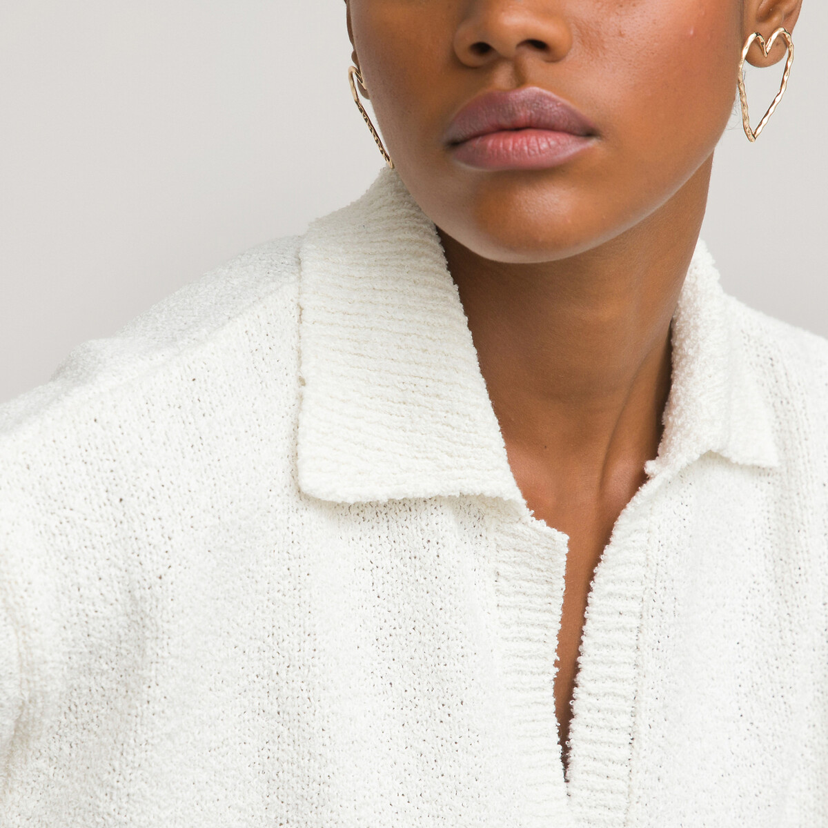 Пуловер LA REDOUTE COLLECTIONS С воротником-стойкой рукава 34 S белый, размер S - фото 1