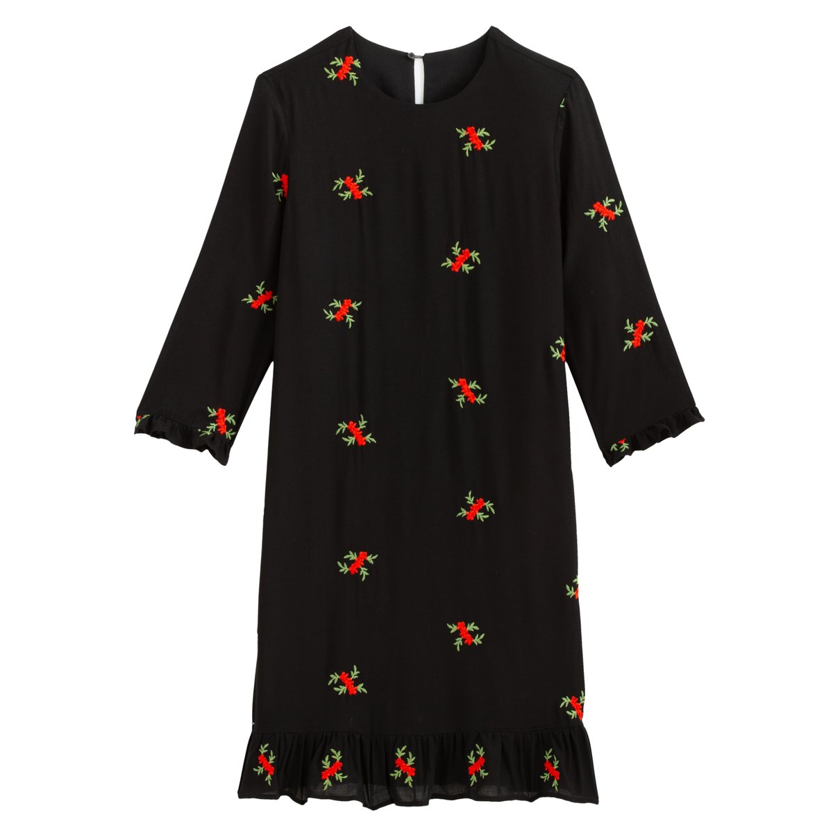 Платье La Redoute Прямое с рукавами 34 (FR) - 40 (RUS) черный, размер 34 (FR) - 40 (RUS) Прямое с рукавами 34 (FR) - 40 (RUS) черный - фото 5