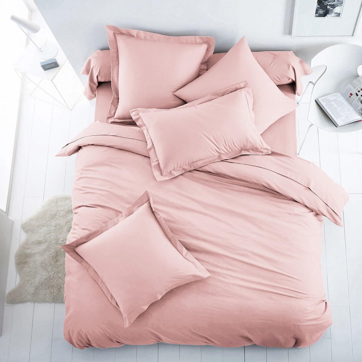 Housse de couette unie coton