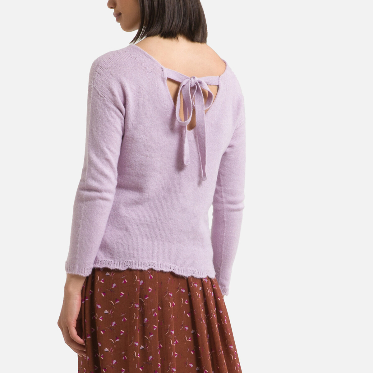 Пуловер С V-образным вырезом из тонкого трикотажа 46/48 (FR) - 52/54 (RUS) розовый