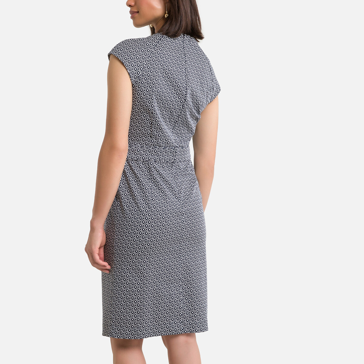Платье-миди LaRedoute Прямое с графическим принтом 52 синий, размер 52 - фото 4