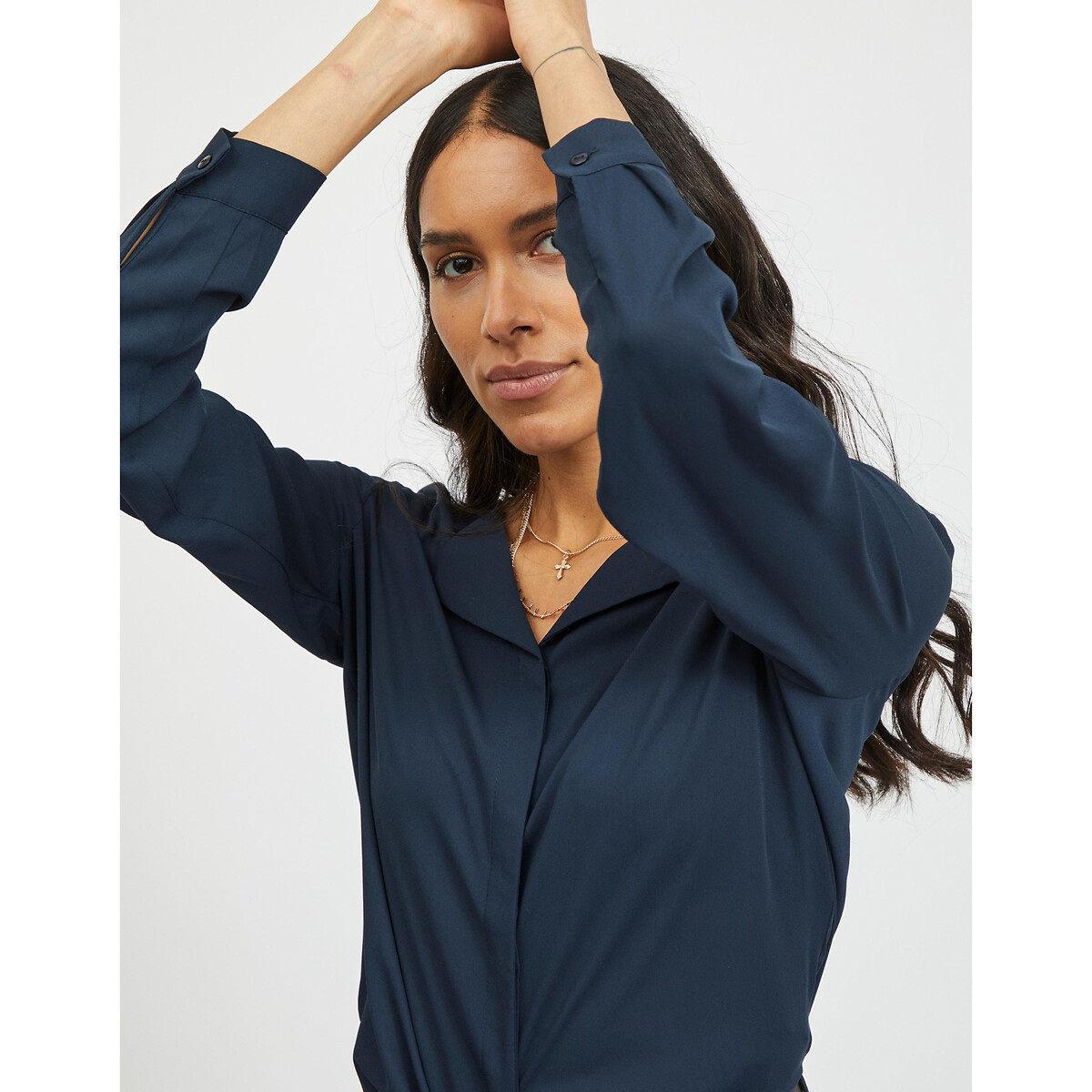 Блузка С V-образным вырезом и длинными рукавами XL синий LaRedoute, размер XL - фото 2