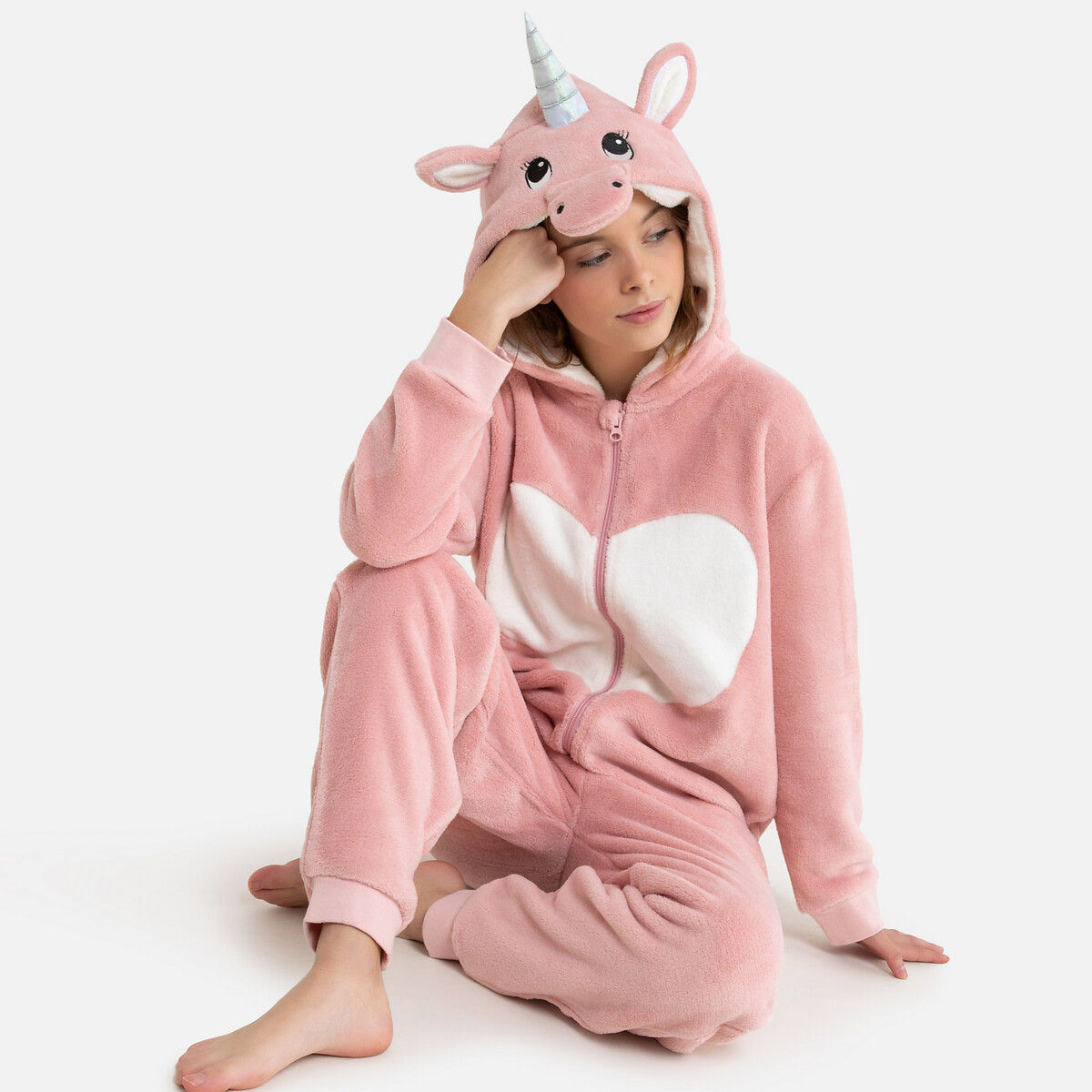 Пижама С капюшоном единорог из флиса 3-18 лет 18 лет - 180 см розовый