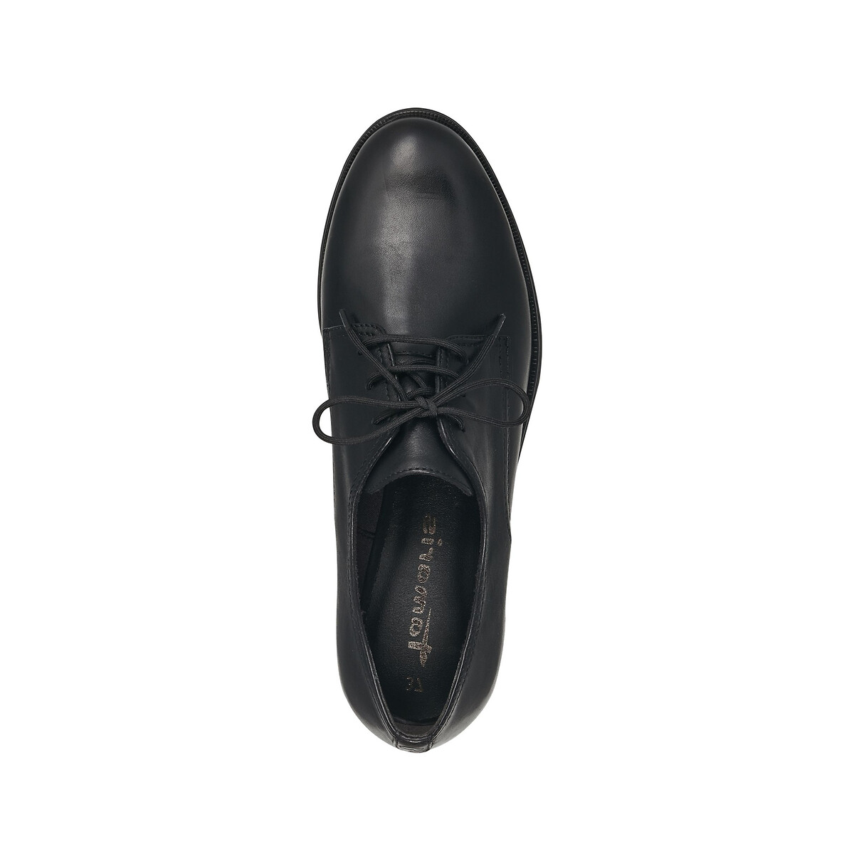 Ботинки-дерби Из кожи 37 черный LaRedoute, размер 37 - фото 3