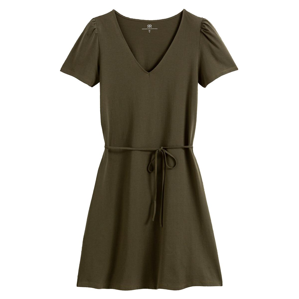 Платье La Redoute Короткое прямое с короткими рукавами XS зеленый, размер XS - фото 5