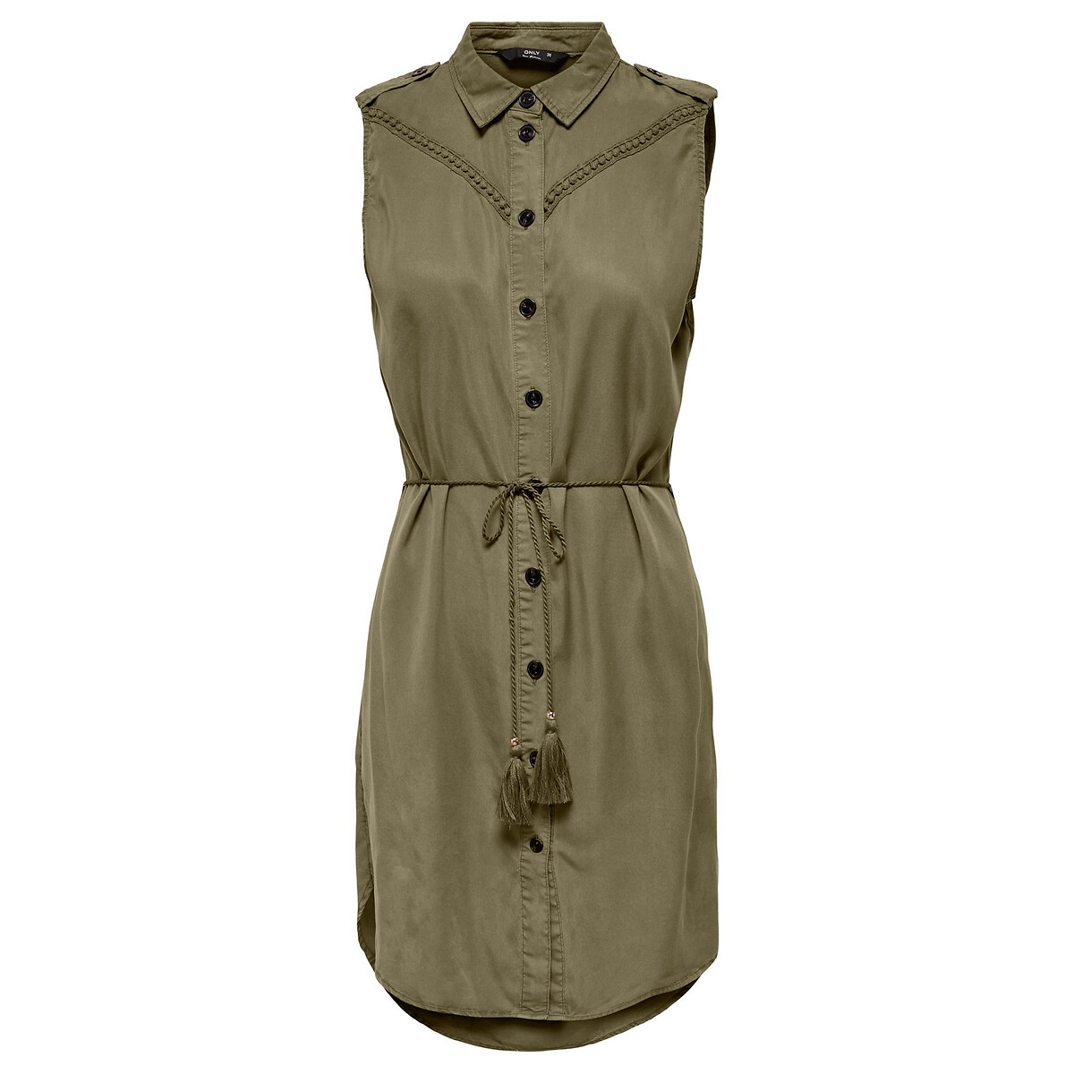 Платье-рубашка Без рукавов 40 зеленый LaRedoute, размер 40 - фото 5