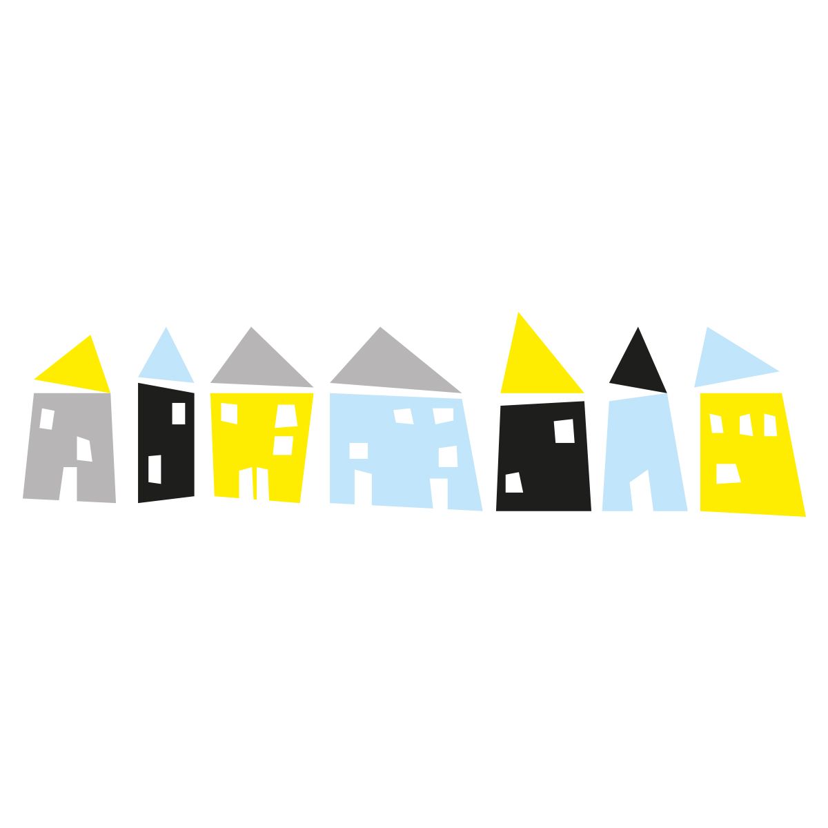 Sticker mural enfant Maisons