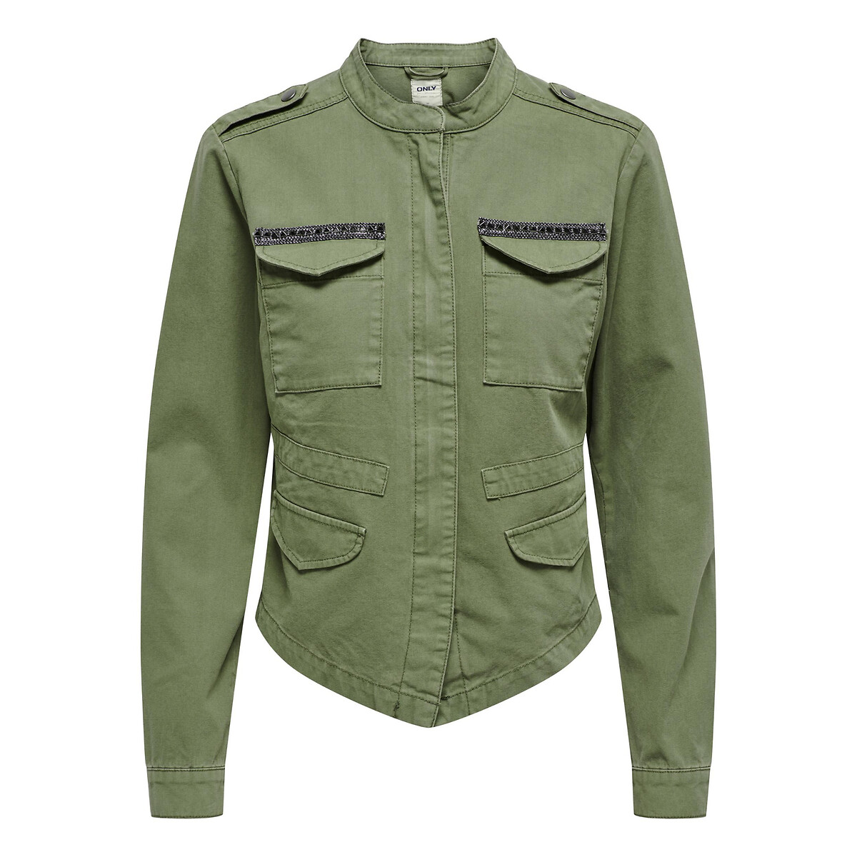 Куртка короткая 38 (FR) - 44 (RUS) зеленый юбка короткая с принтом 38 fr 44 rus зеленый