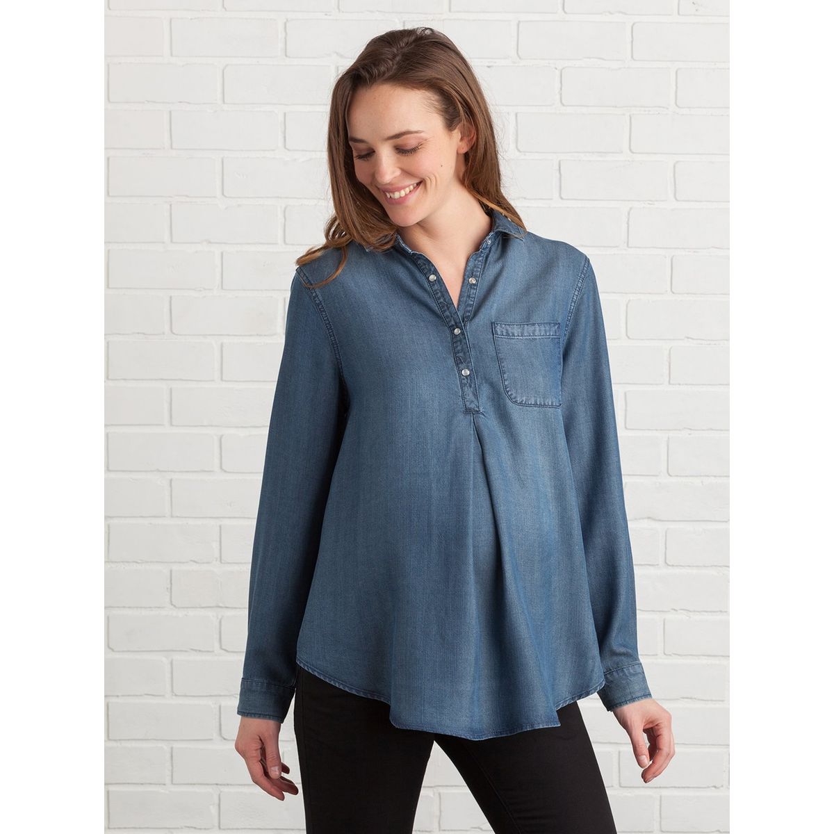 Chemise de grossesse lyocell façon jean