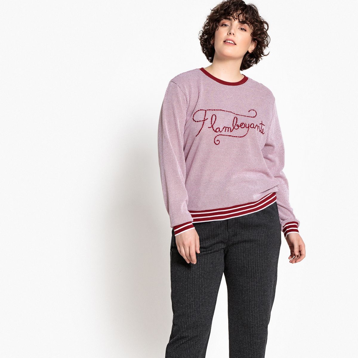 T-shirt col rond manches longues pur coton
