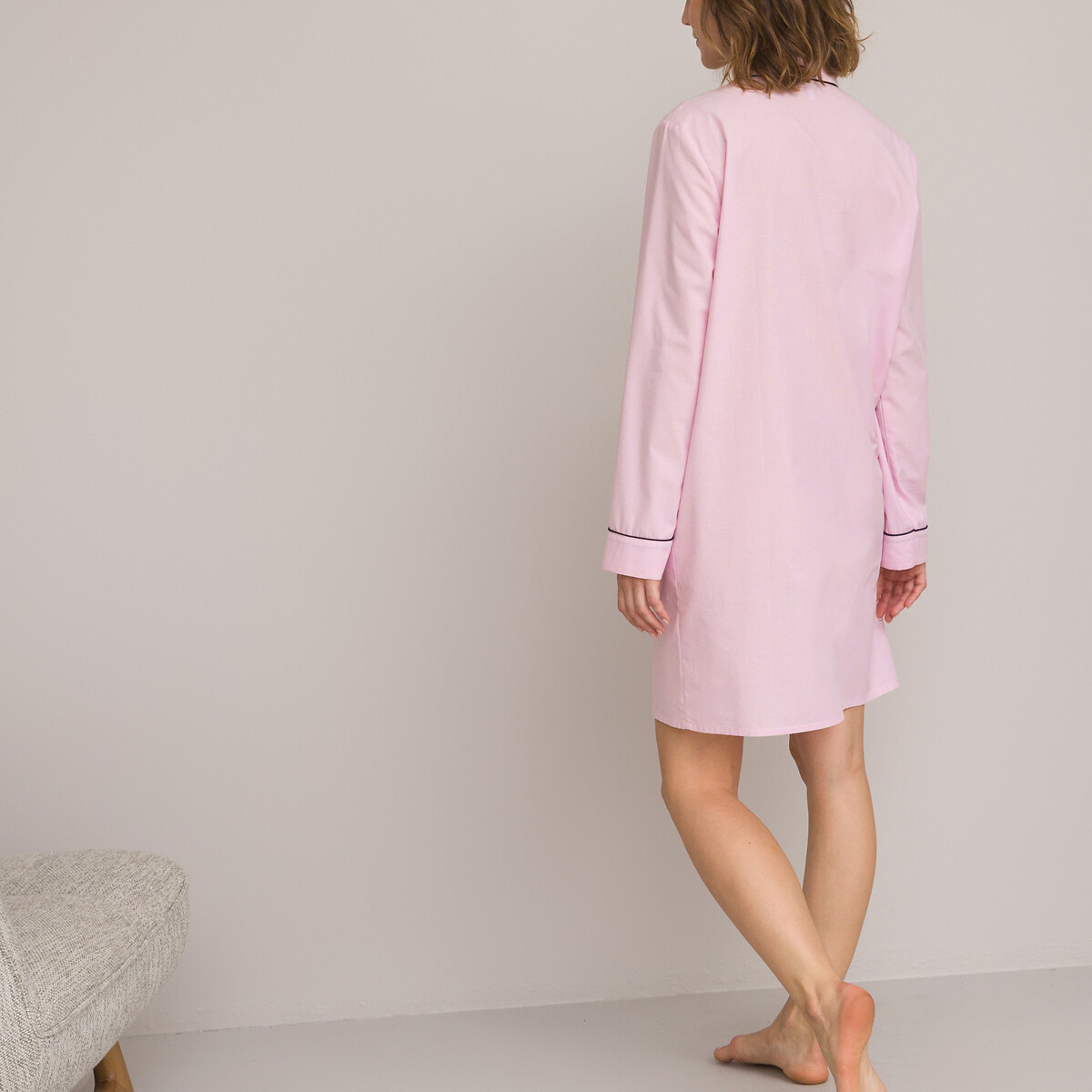 Рубашка Из ткани шамбре из хлопка 36 (FR) - 42 (RUS) розовый LaRedoute, размер 36 (FR) - 42 (RUS) Рубашка Из ткани шамбре из хлопка 36 (FR) - 42 (RUS) розовый - фото 2