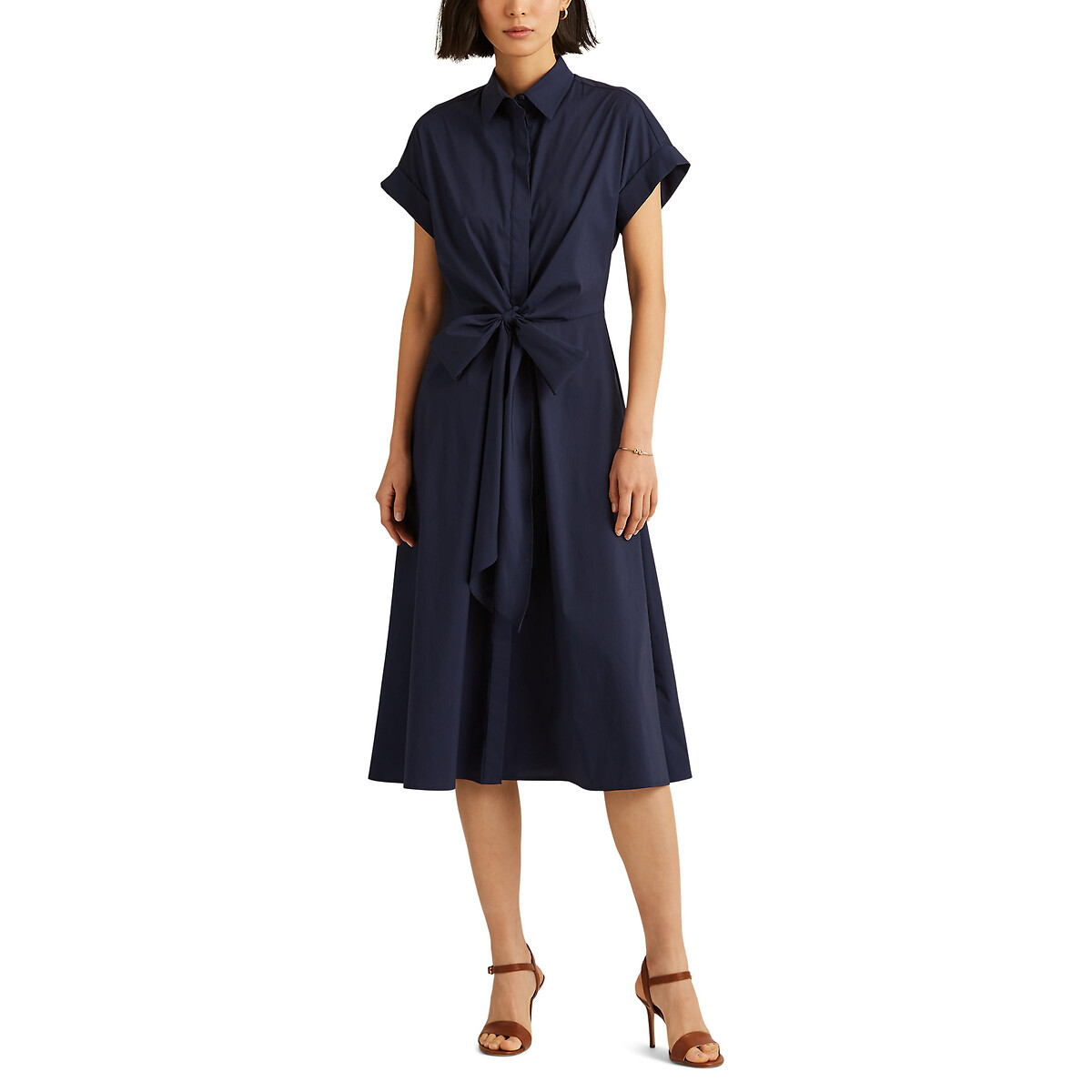 Платье-сорочка LAUREN RALPH LAUREN С маленькими рукавами S синий, размер S - фото 2