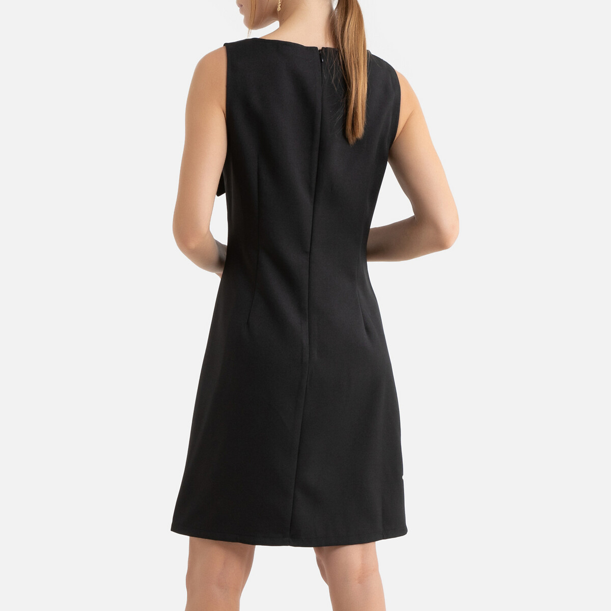 Платье La Redoute Короткое расклешенное бантик спереди XS черный, размер XS - фото 4