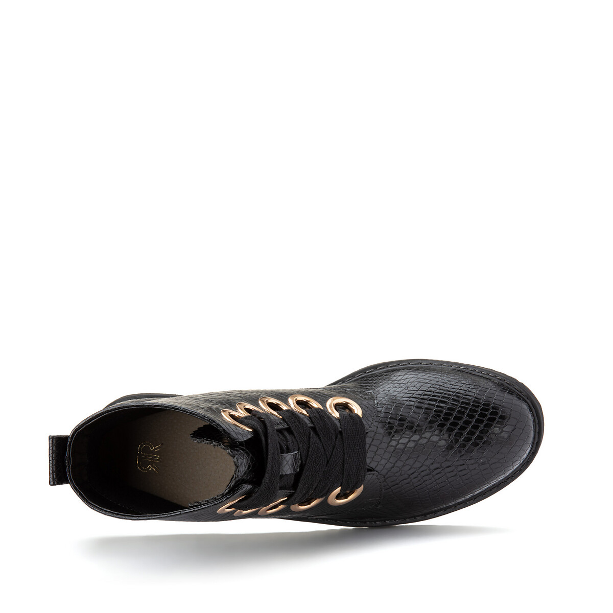 Ботинки LaRedoute С рисунком под кожу питона 43 черный, размер 43 - фото 4