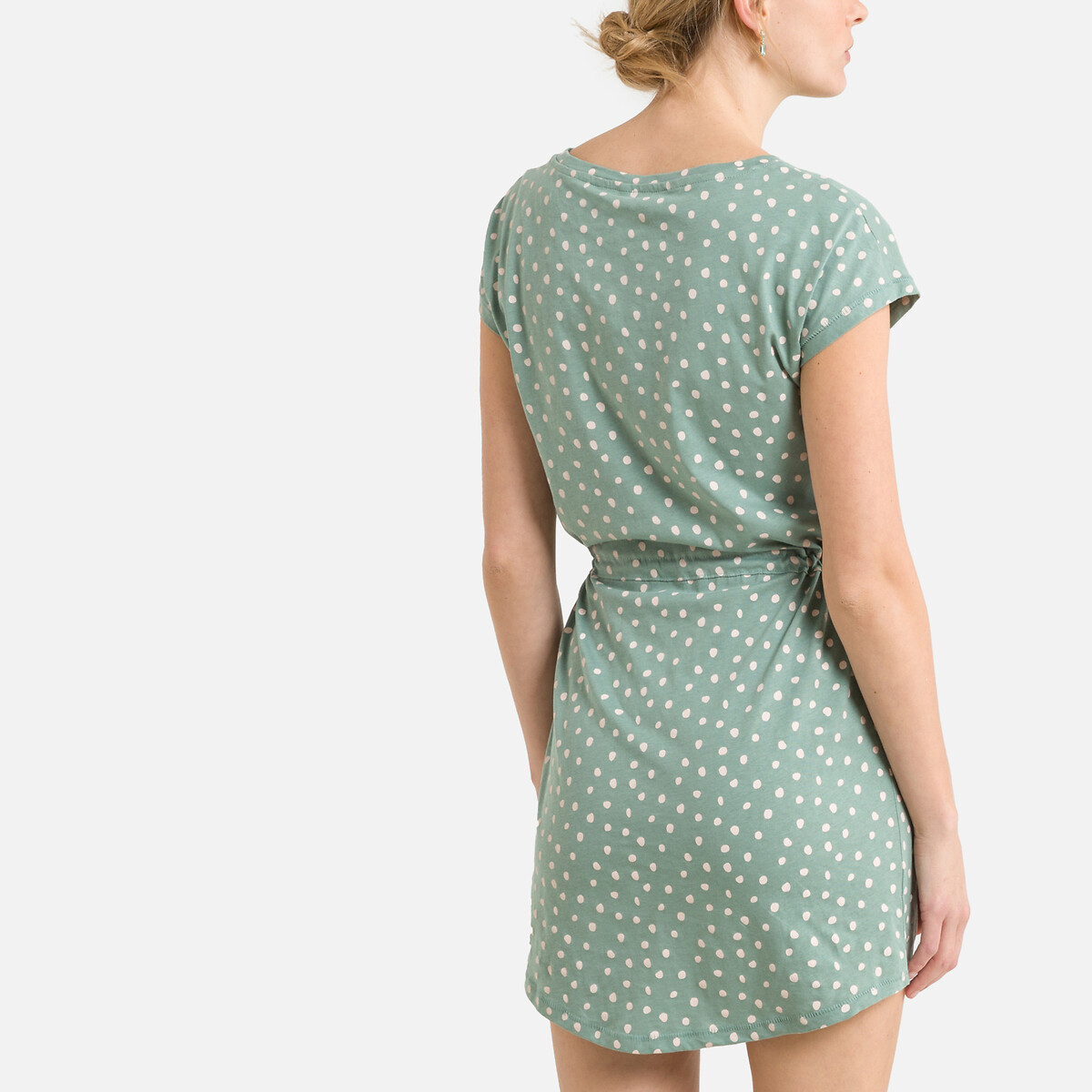 Платье ONLY С круглым вырезом и короткими рукавами L зеленый, размер L - фото 4
