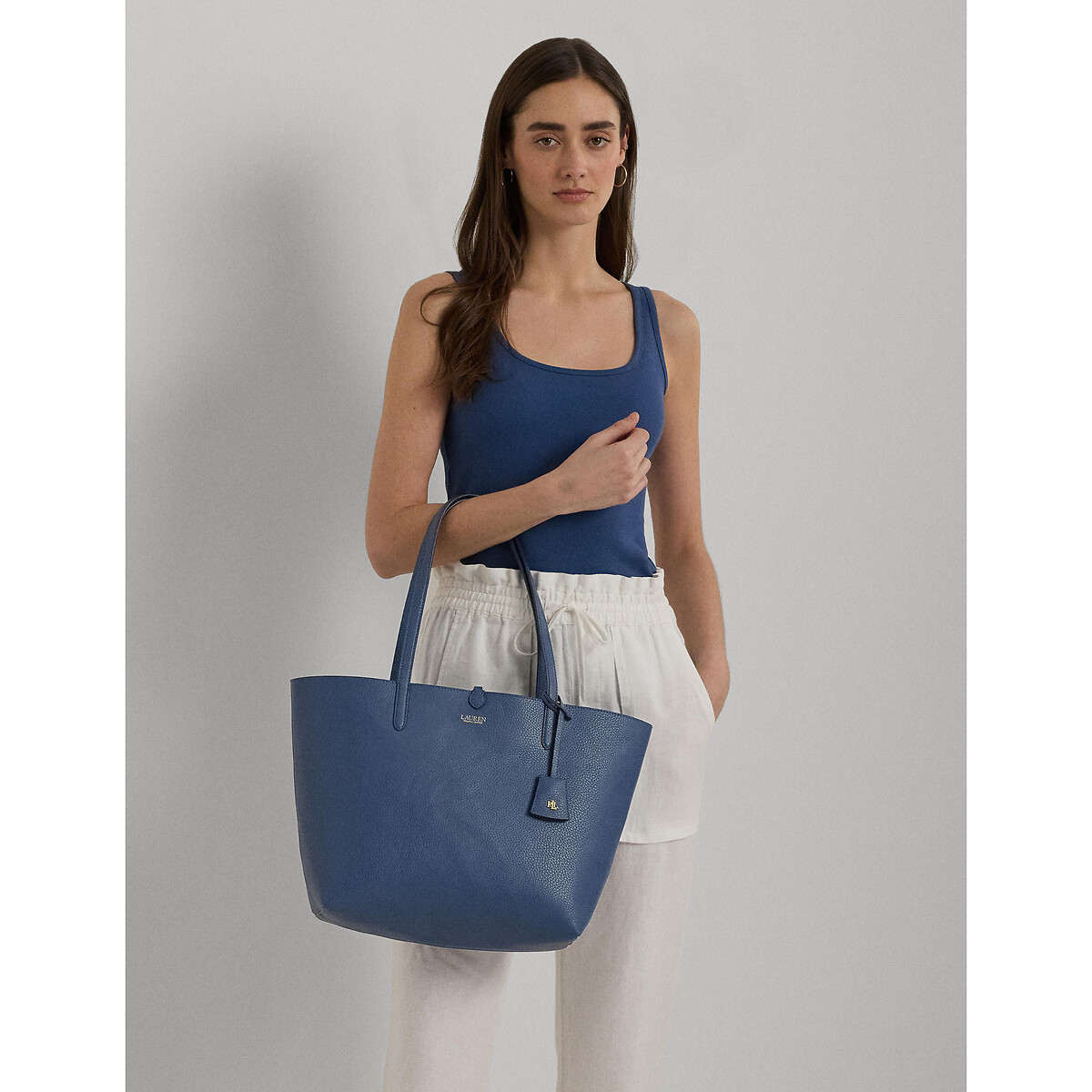 Сумка-шоппер двухсторонняя единый размер синий сумка шоппер женская fila синий размер без размера