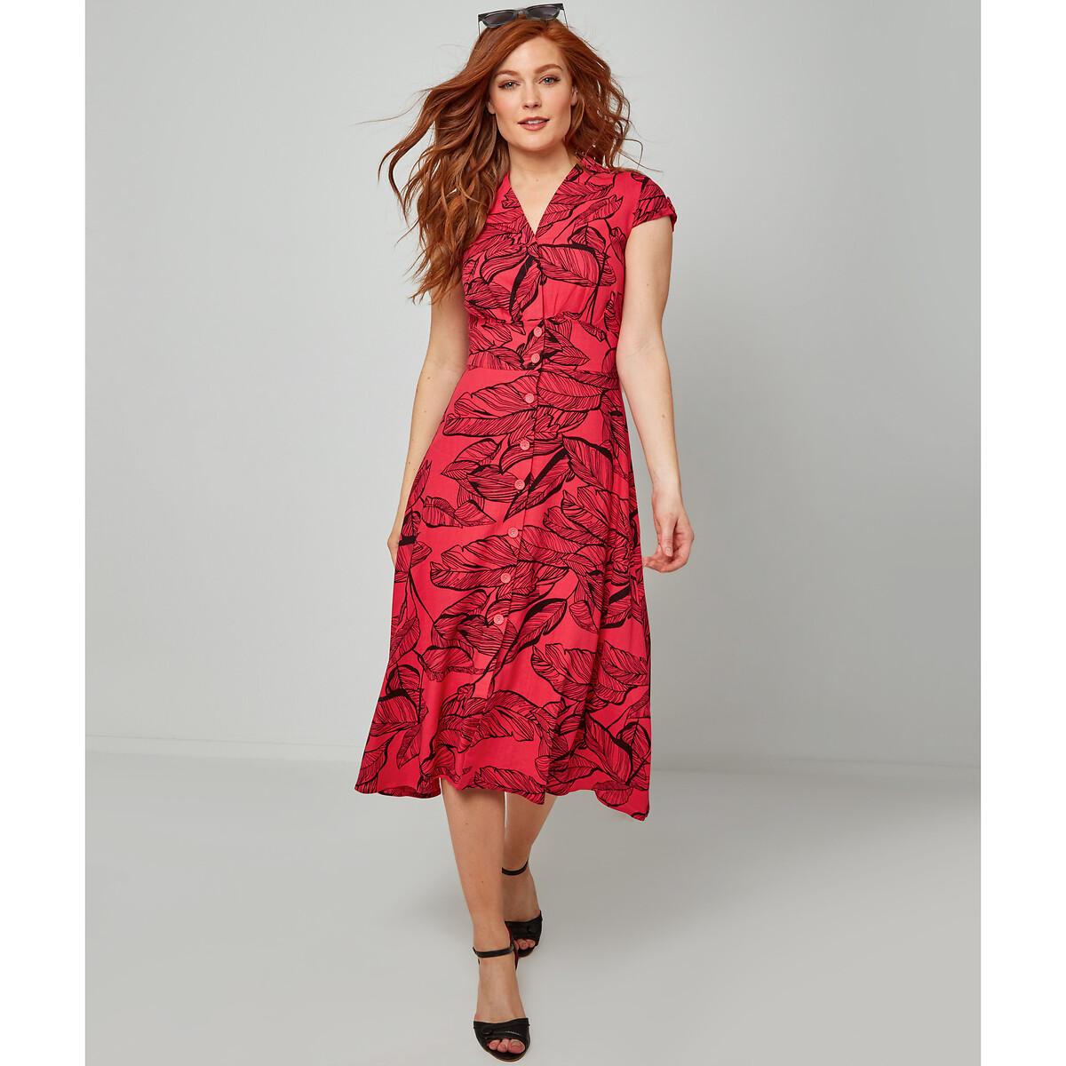 Платье-миди JOE BROWNS С короткими рукавами 42 красный, размер 42 - фото 1