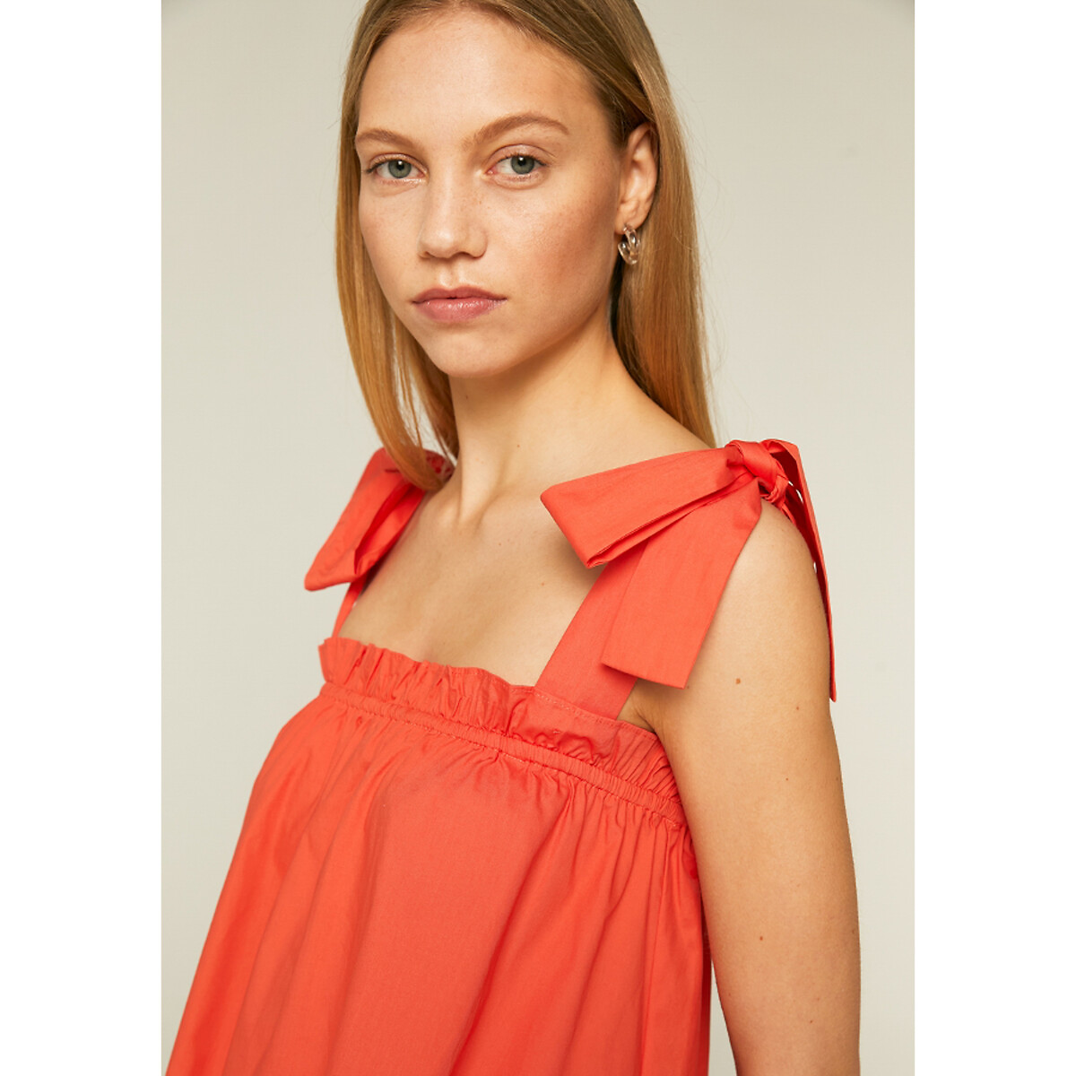 Платье COMPANIA FANTASTICA Короткое на бретелях с воланами S оранжевый, размер S - фото 2