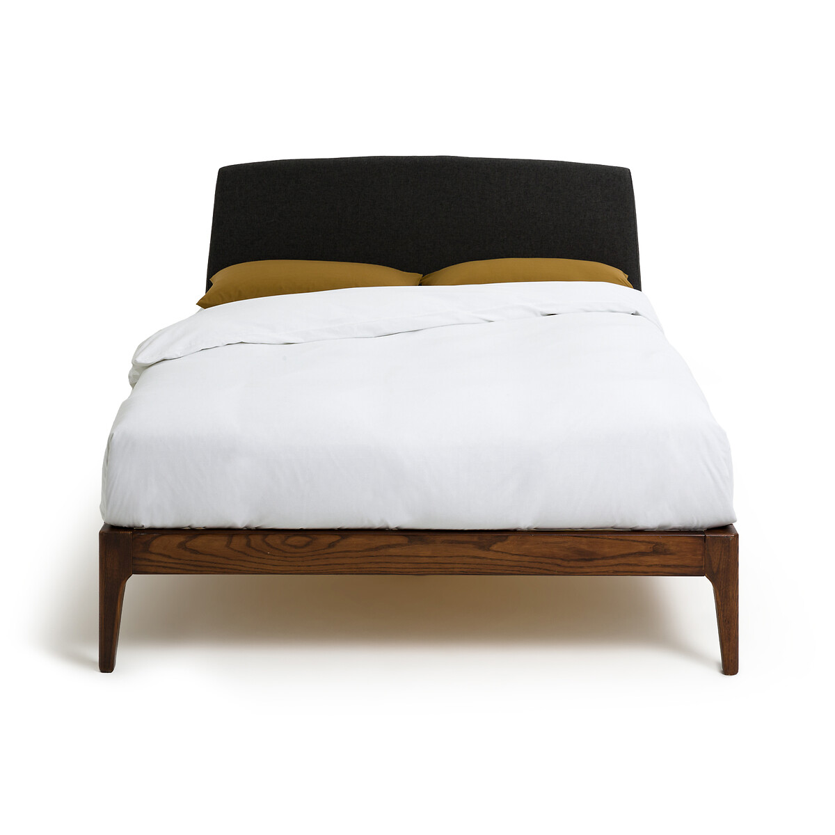 Кровать La Redoute С основой под матрас и изголовьем AGURA 140 x 190 см серый, размер 140 x 190 см - фото 2