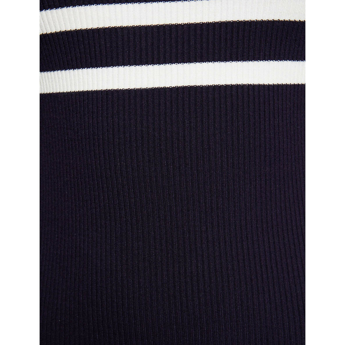 Платье-пуловер приталенное на пуговицах  S синий LaRedoute, размер S - фото 4