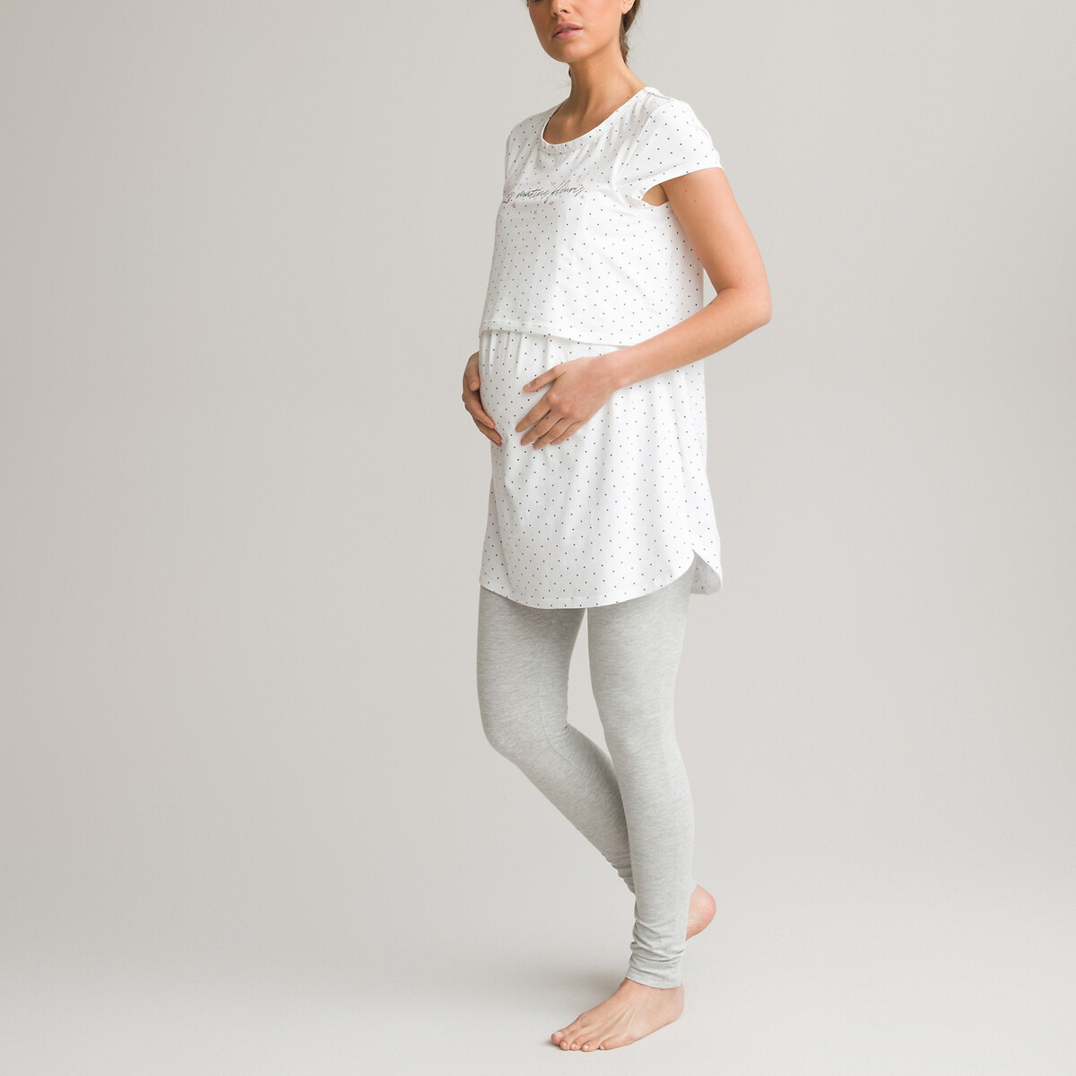 Пижама LA REDOUTE COLLECTIONS Для периода беременности  из джерси 42/44 (FR) - 48/50 (RUS) зеленый, размер 42/44 (FR) - 48/50 (RUS)