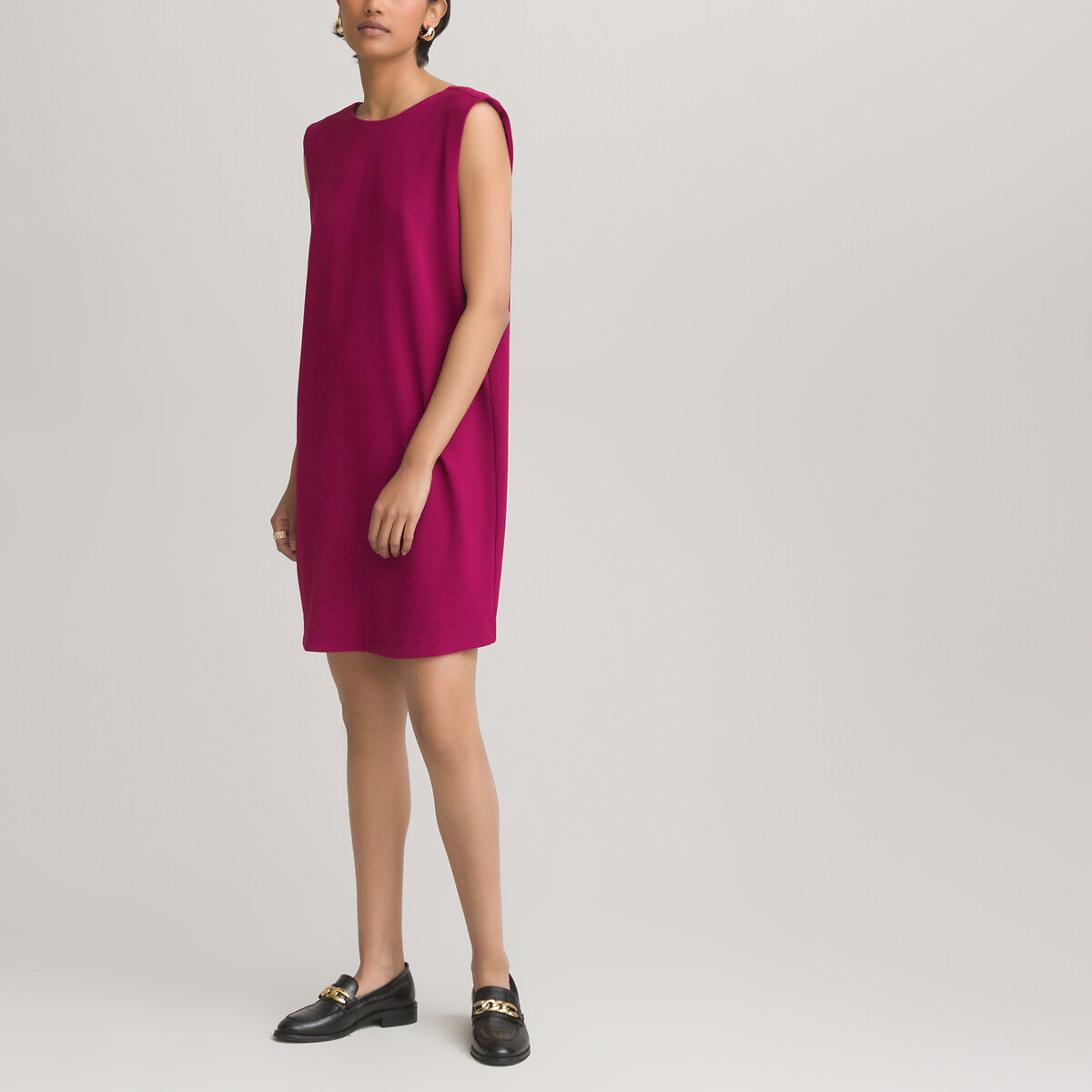 Платье LaRedoute С круглым вырезом без рукавов 46 розовый, размер 46 - фото 2