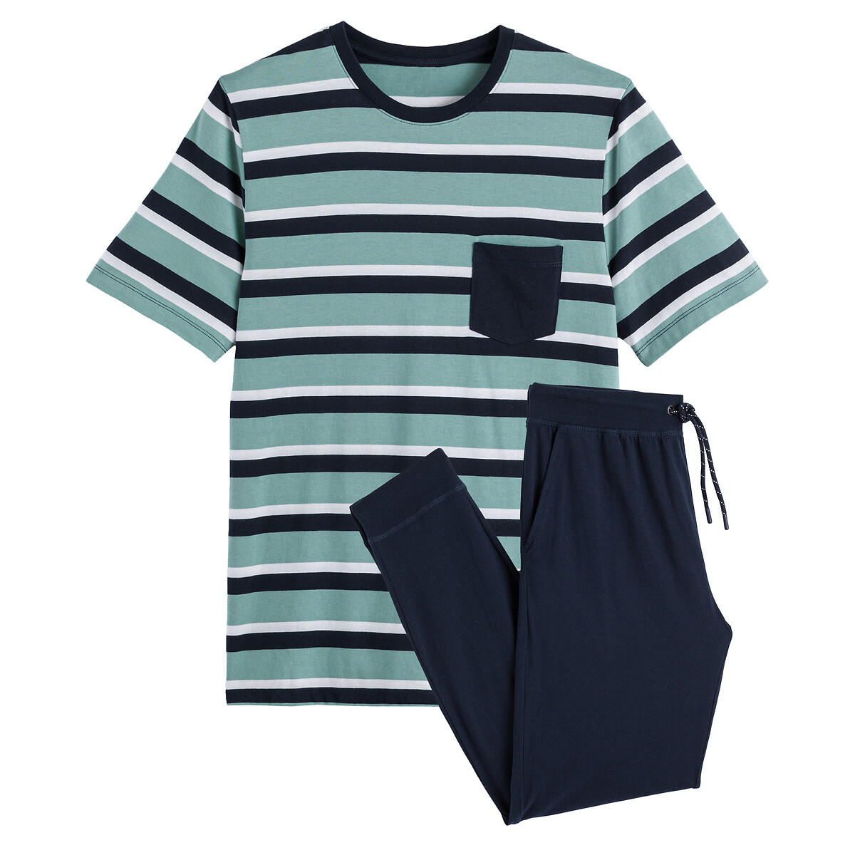 Пижама LA REDOUTE COLLECTIONS С короткими рукавами из биохлопка S синий, размер S - фото 5