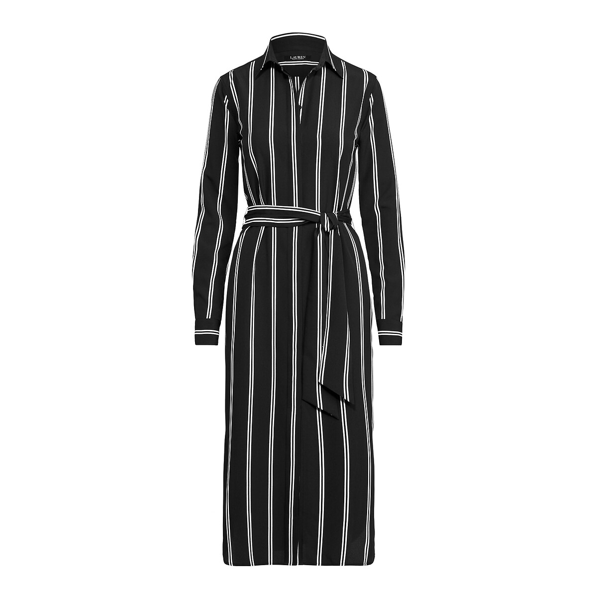Платье LaRedoute В полоску с длинными рукавами 44 черный, размер 44 - фото 5