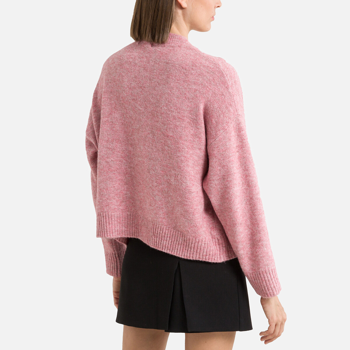 Пуловер Короткий из пышного трикотажа XS розовый LaRedoute, размер XS - фото 4