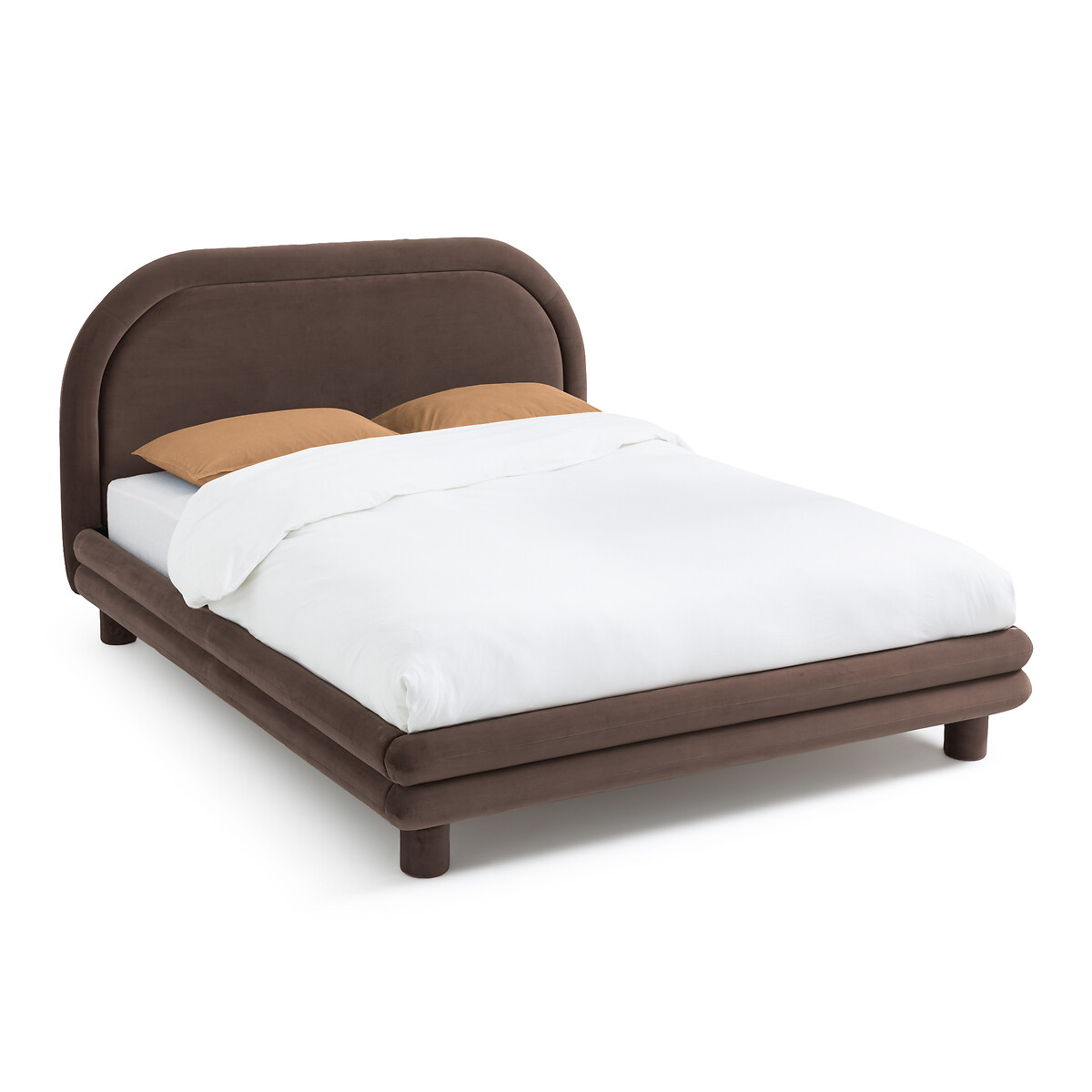 Кровать Из велюра с кроватным основанием Mendosa 160 x 200 см серый