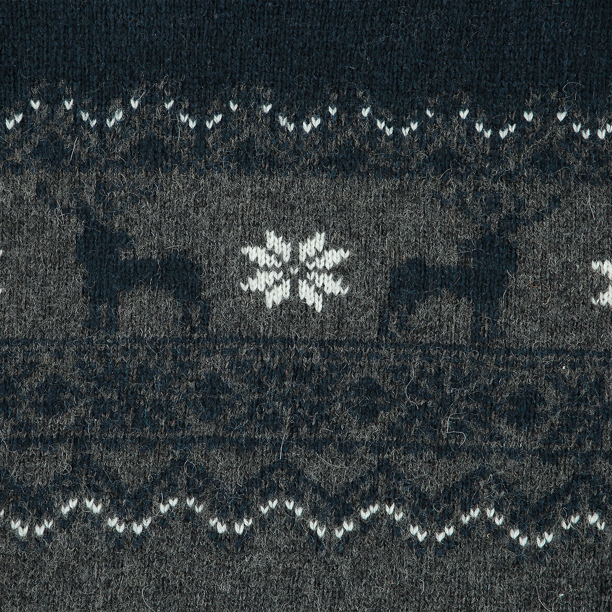 Пуловер LA REDOUTE COLLECTIONS С круглым вырезом из плотного трикотажа жаккард 3-12 лет 6 лет - 114 см серый, размер 6 лет - 114 см - фото 4