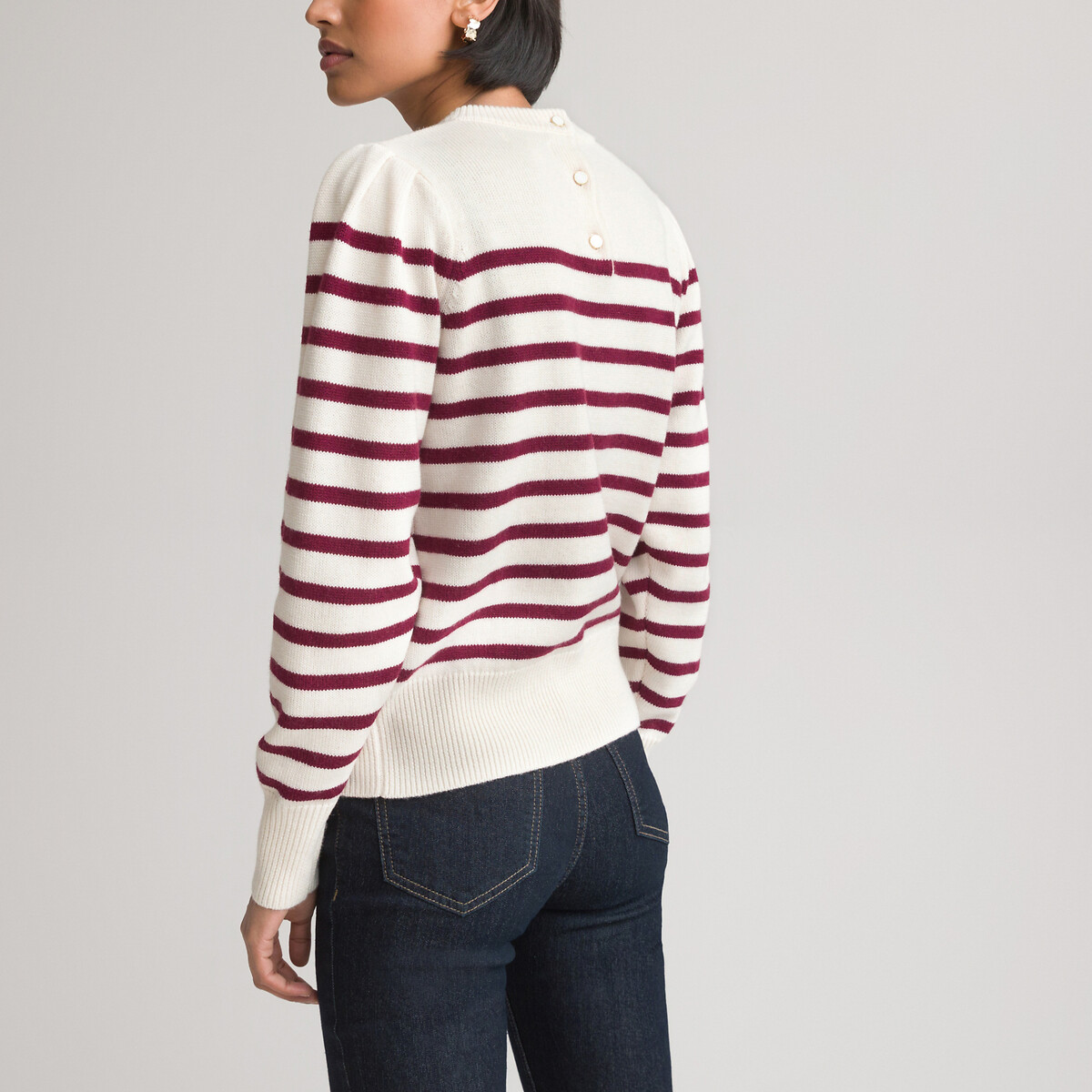 Пуловер LA REDOUTE COLLECTIONS В полоску с круглым вырезом и длинными рукавами M другие, размер M - фото 4