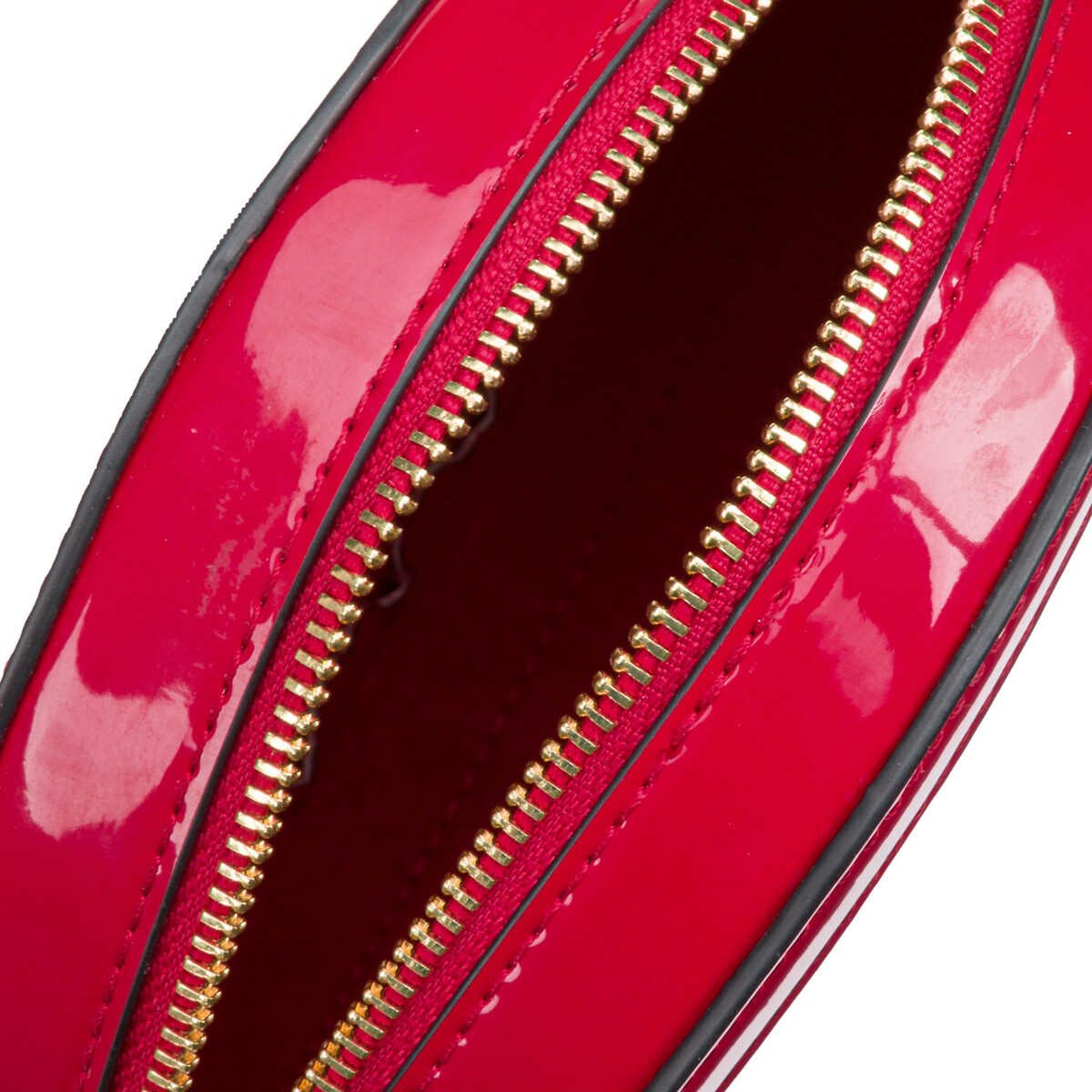 Сумка Круглая лакированная на ремешке единый размер красный LaRedoute - фото 4