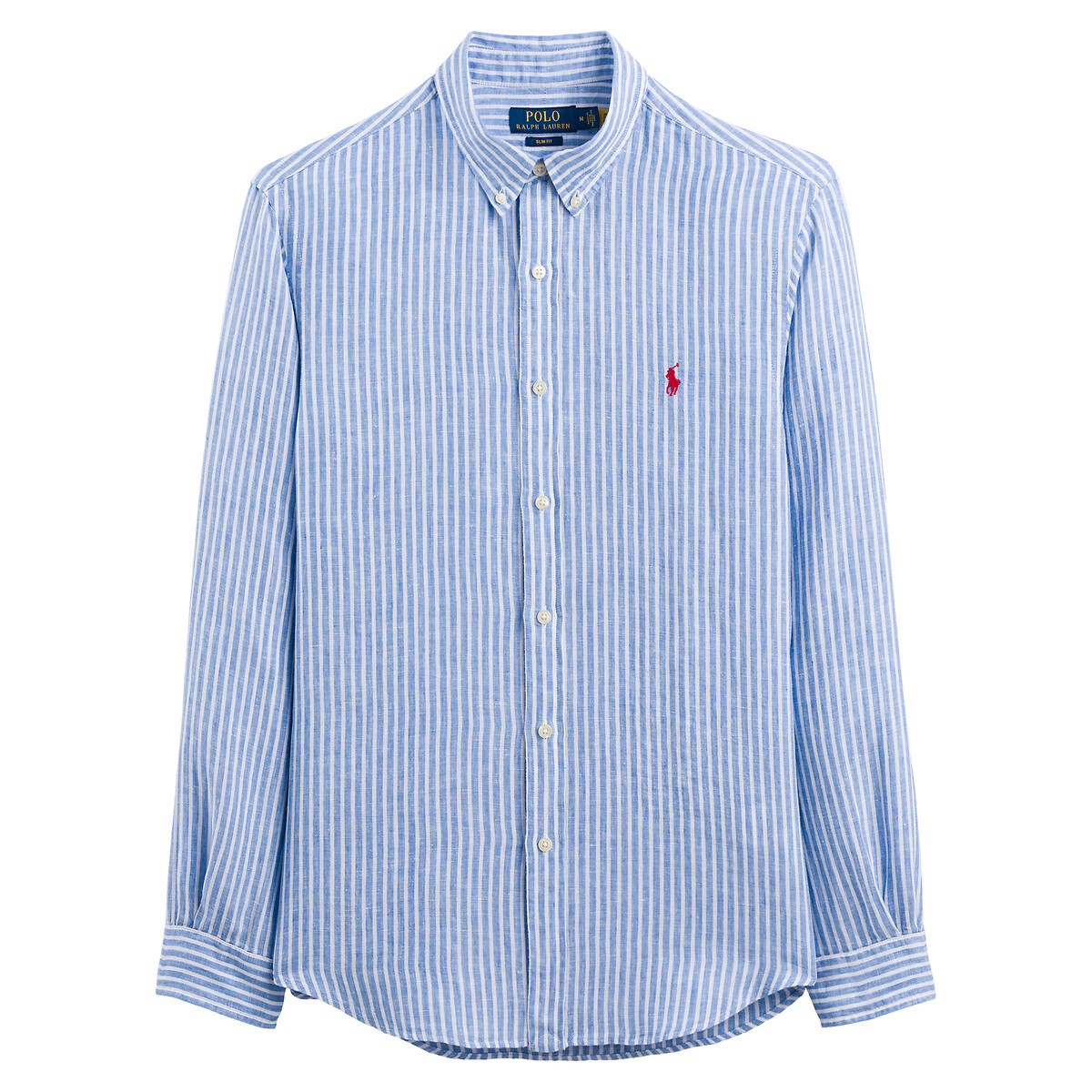 Рубашка Прямая custom fit из поплина стрейч M синий LaRedoute, размер M
