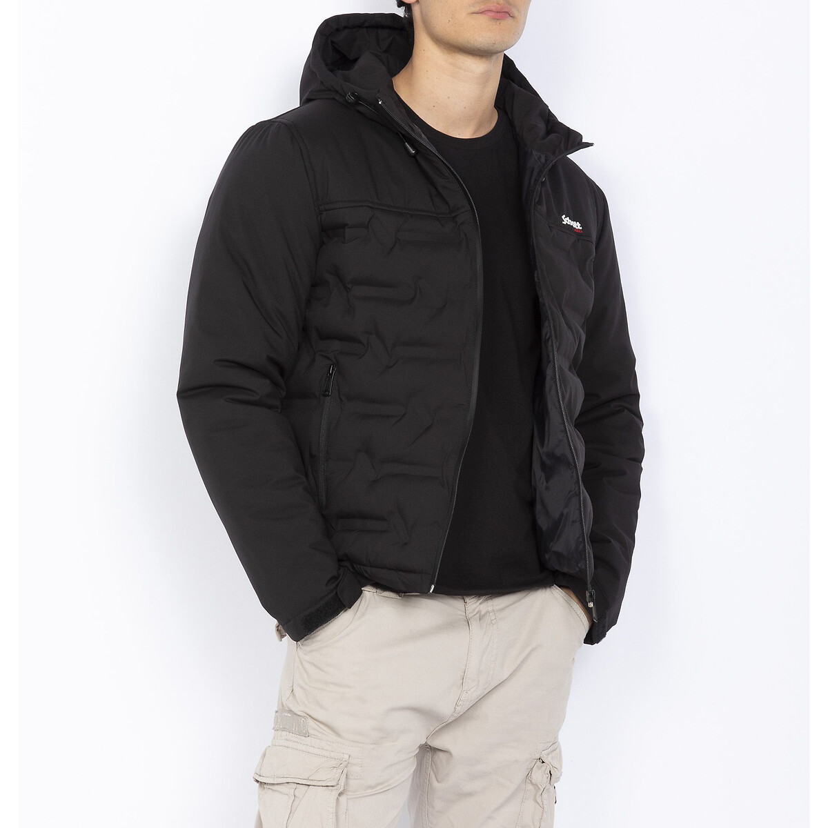 Куртка стеганая короткая с капюшоном зимняя  L черный LaRedoute, размер L - фото 2