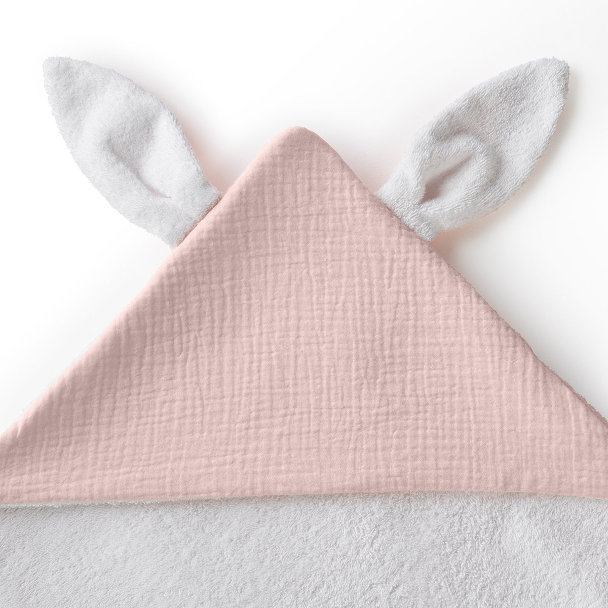 Накидка La Redoute Для ванной из хлопчатобумажной газовой ткани для новорожденного Kumla 70 x 70 см розовый, размер 70 x 70 см - фото 3