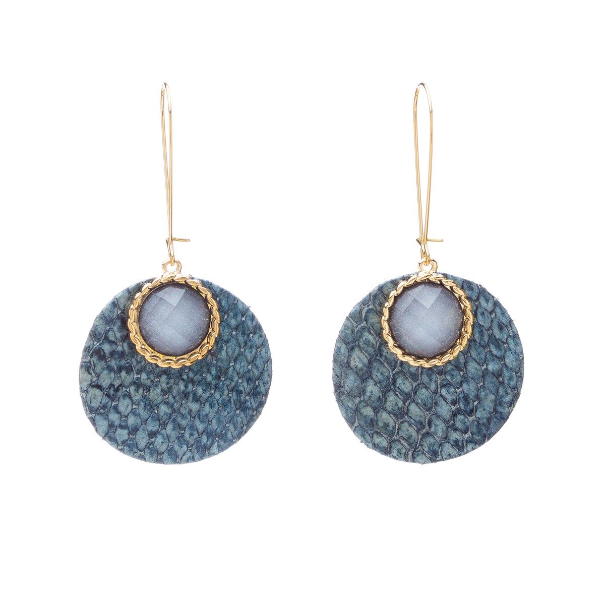Boucles d'oreilles Aglaé pierre grise