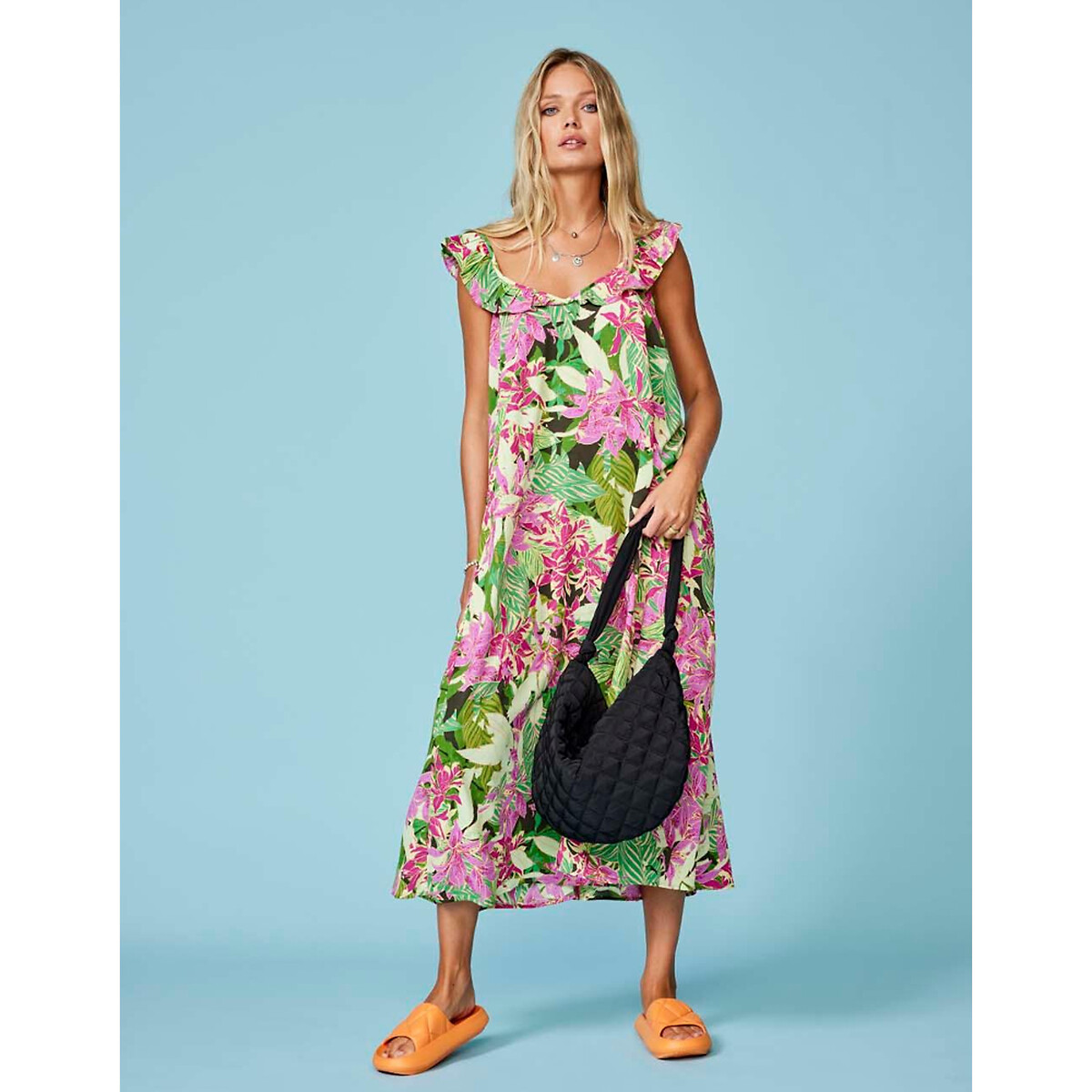 Платье Миди с тропическим принтом L разноцветный LaRedoute, размер L - фото 4