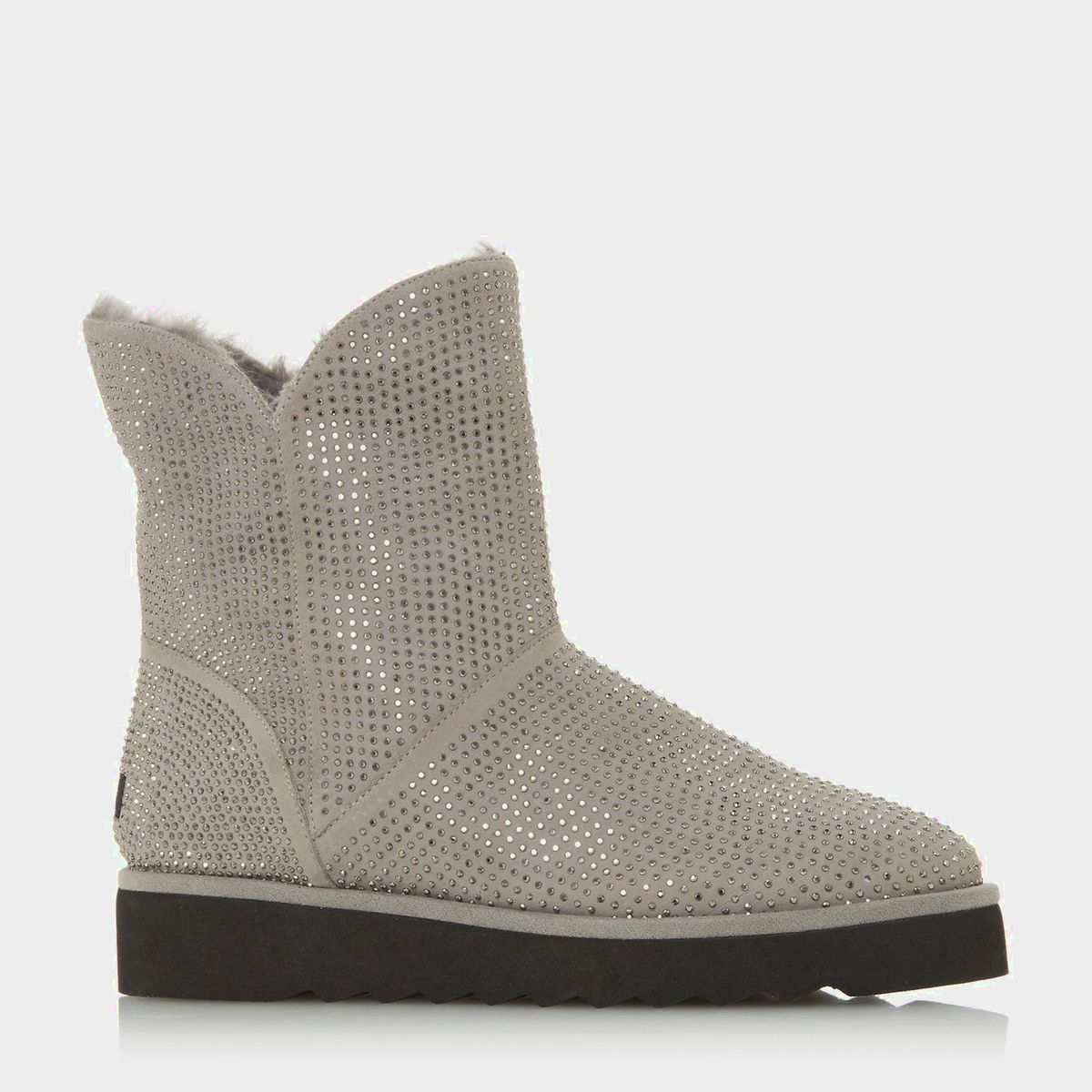 Bottes ornées de strass et doublées de fausse fourrure - PINA