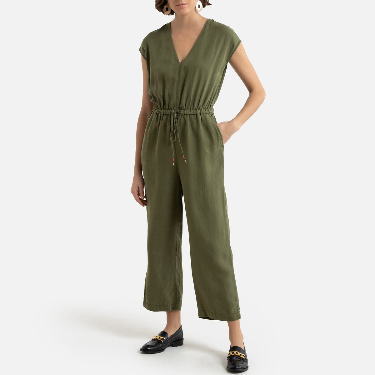 Комбинезон LaRedoute С брюками с короткими рукавами L зеленый, размер L