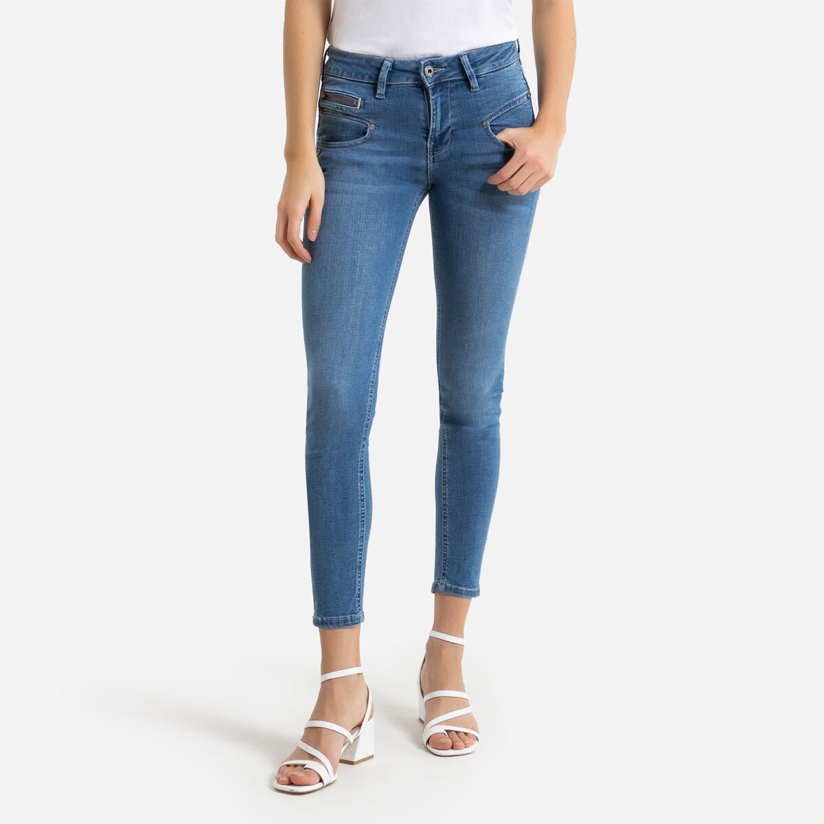 La jeans. Джинсы la Street. Джинсовая юбка la Redoute. H&M High Slim Cropped Jeans. Джинсы Laredoute узкие l синий.