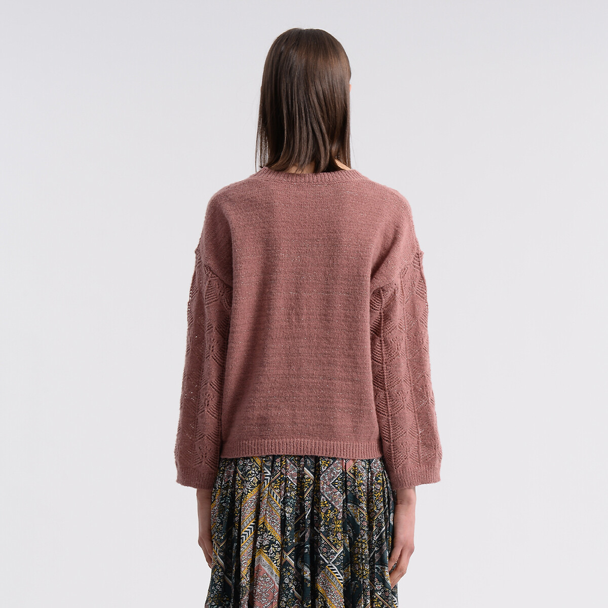 Пуловер MOLLY BRACKEN Пуловер С круглым вырезом из трикотажа M розовый, размер M - фото 3