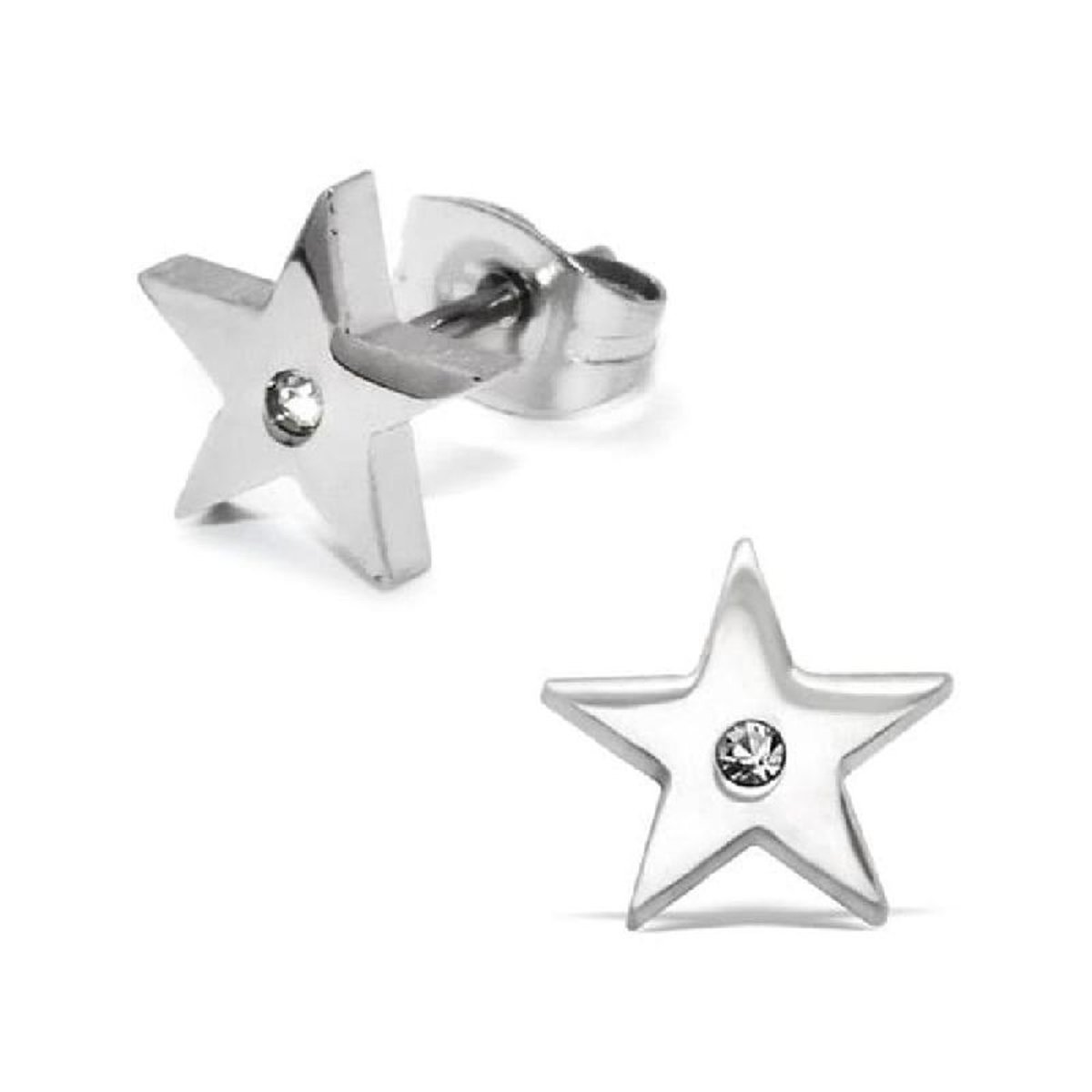 Boucles d'oreilles Etoile Acier