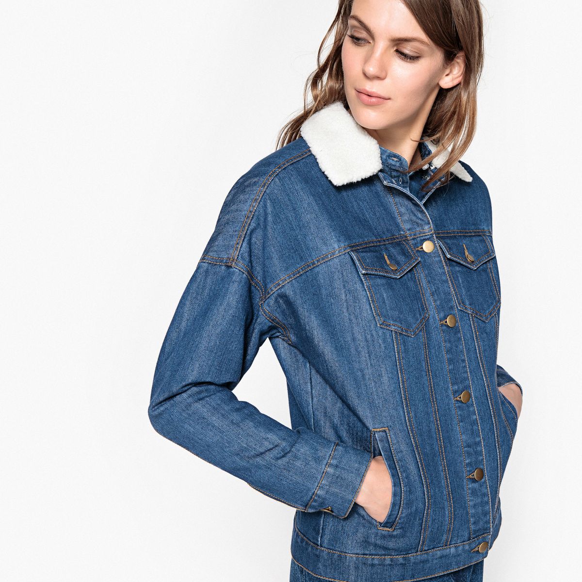 Veste en jean droite