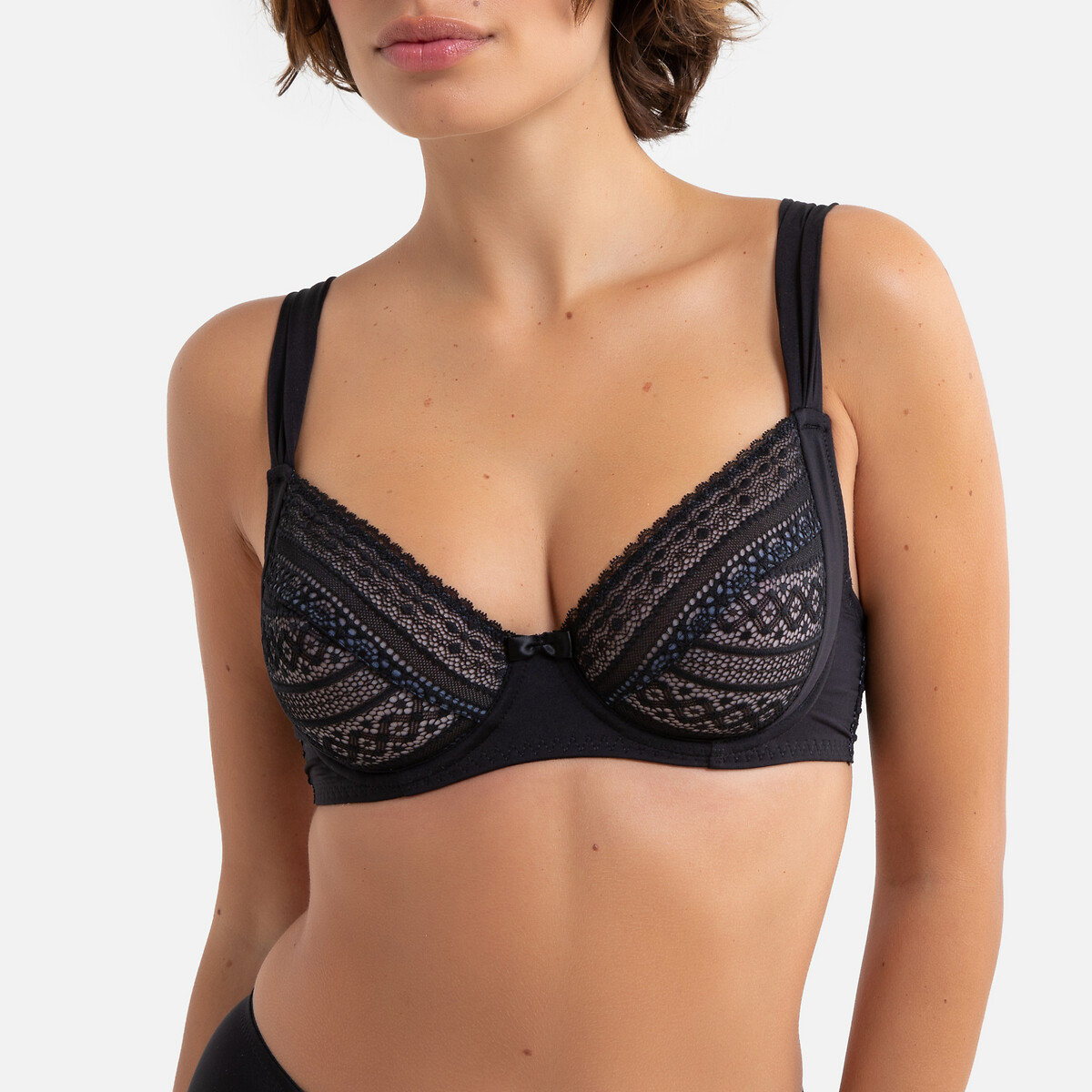 

Бюстгальтер LA REDOUTE COLLECTIONS, Черный, Бюстгальтер Облегающий из кружева B черный